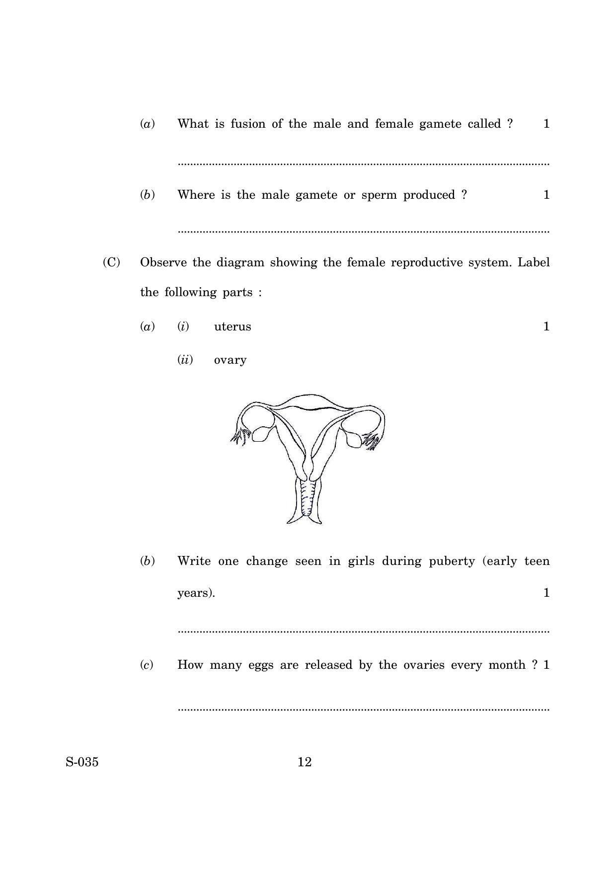 Goa Board Class 10 General Science Cwsn E English (March 2019) Question Paper - Page 12