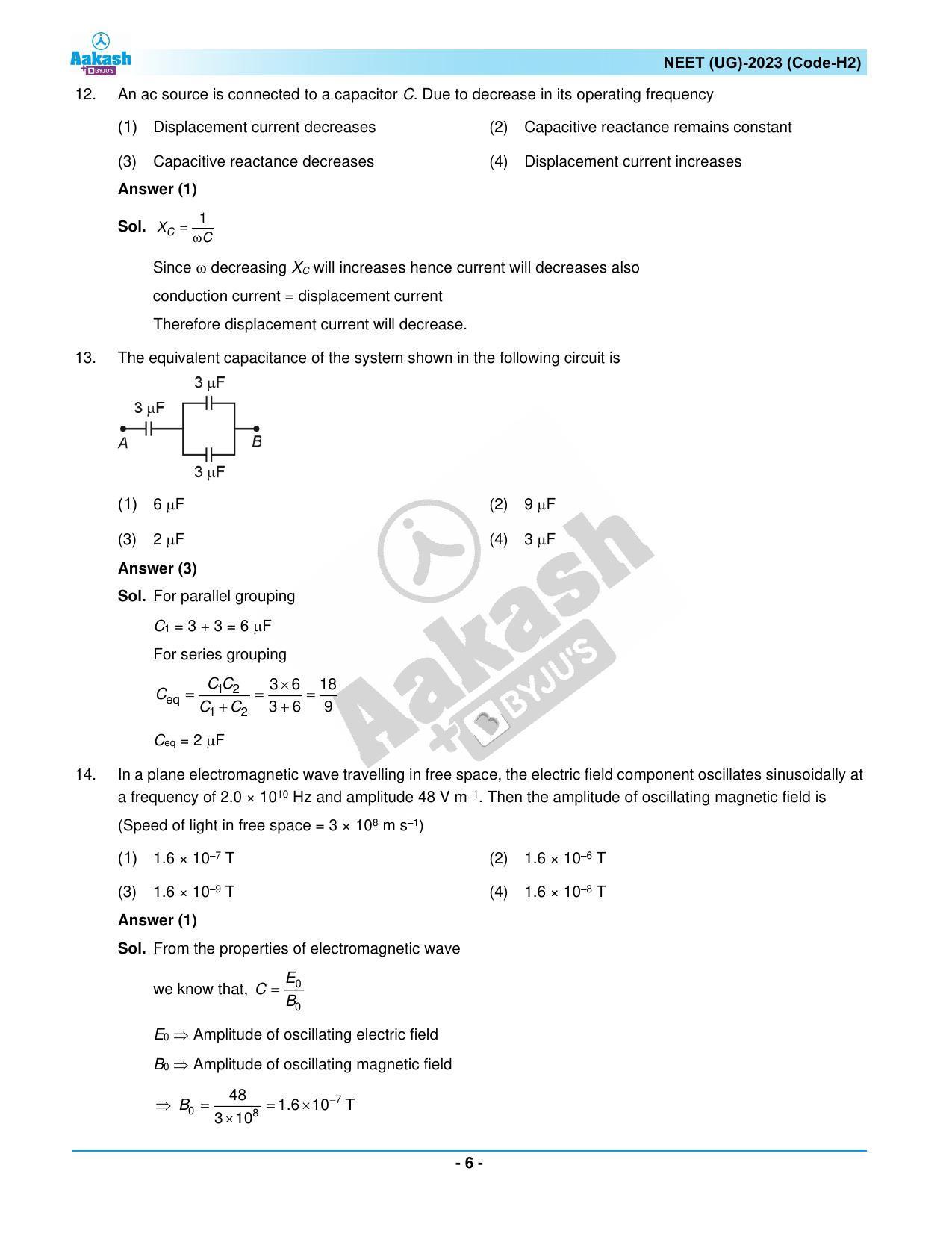 NEET 2023 Question Paper H2 - Page 6