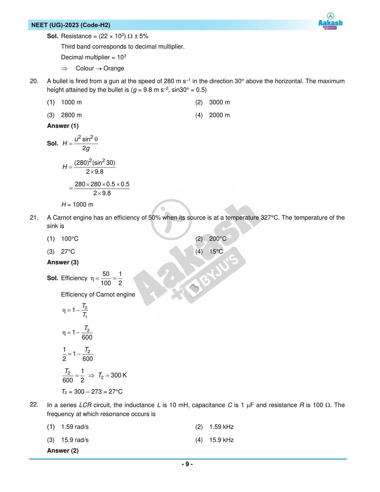 NEET 2023 Question Paper H2 - Page 9