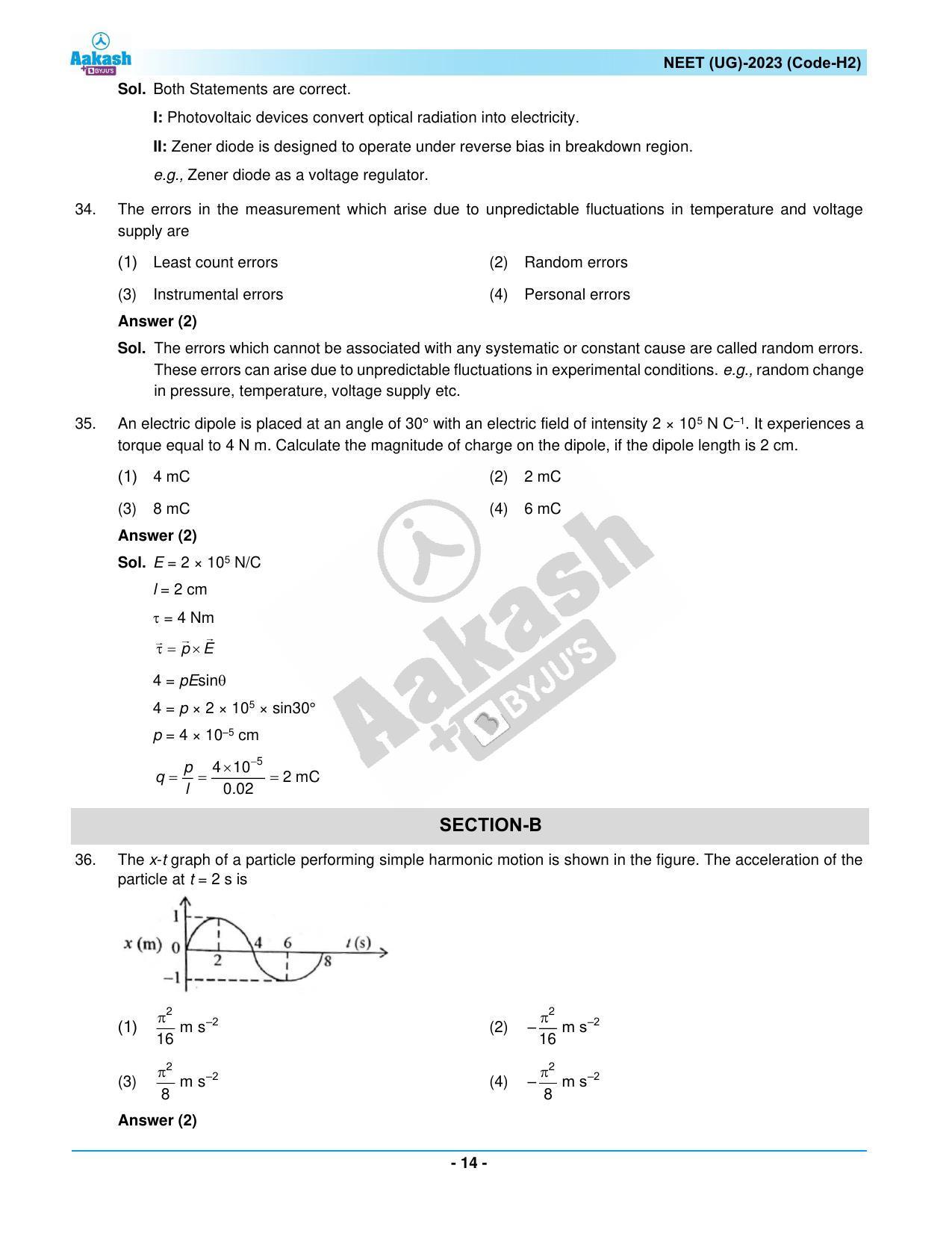 NEET 2023 Question Paper H2 - Page 14