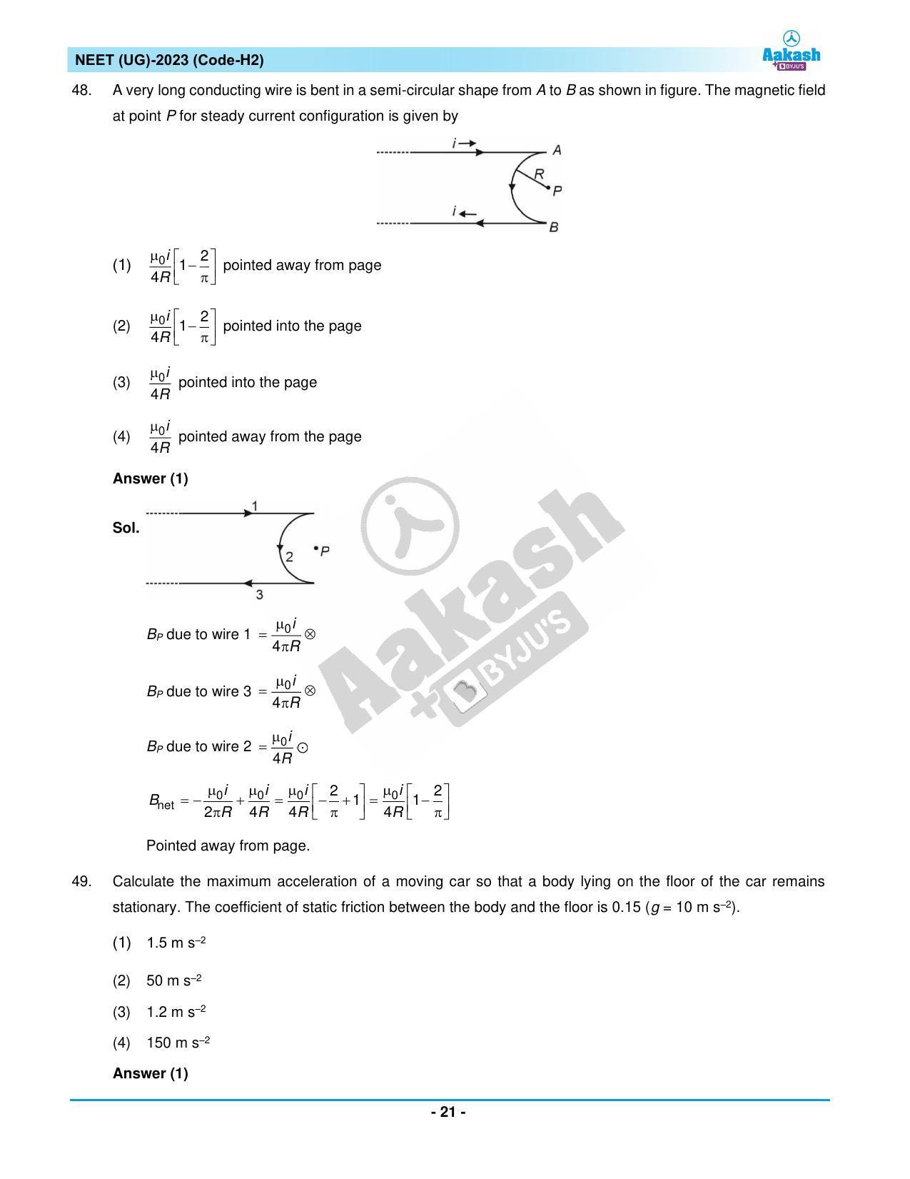 NEET 2023 Question Paper H2 - Page 21