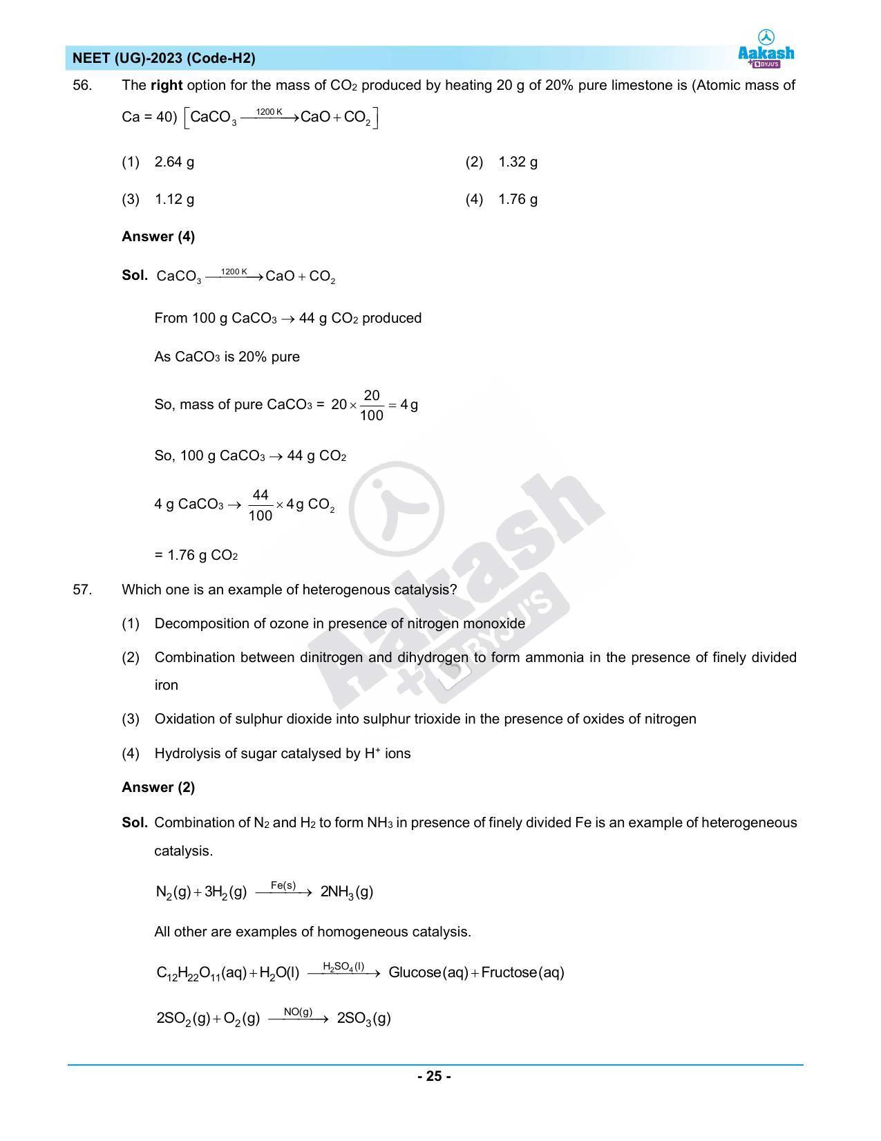 NEET 2023 Question Paper H2 - Page 25