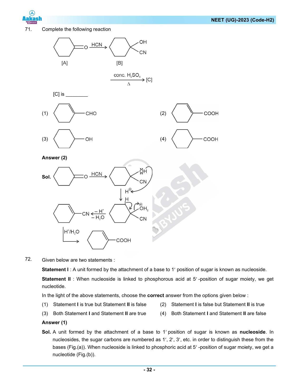 NEET 2023 Question Paper H2 - Page 32