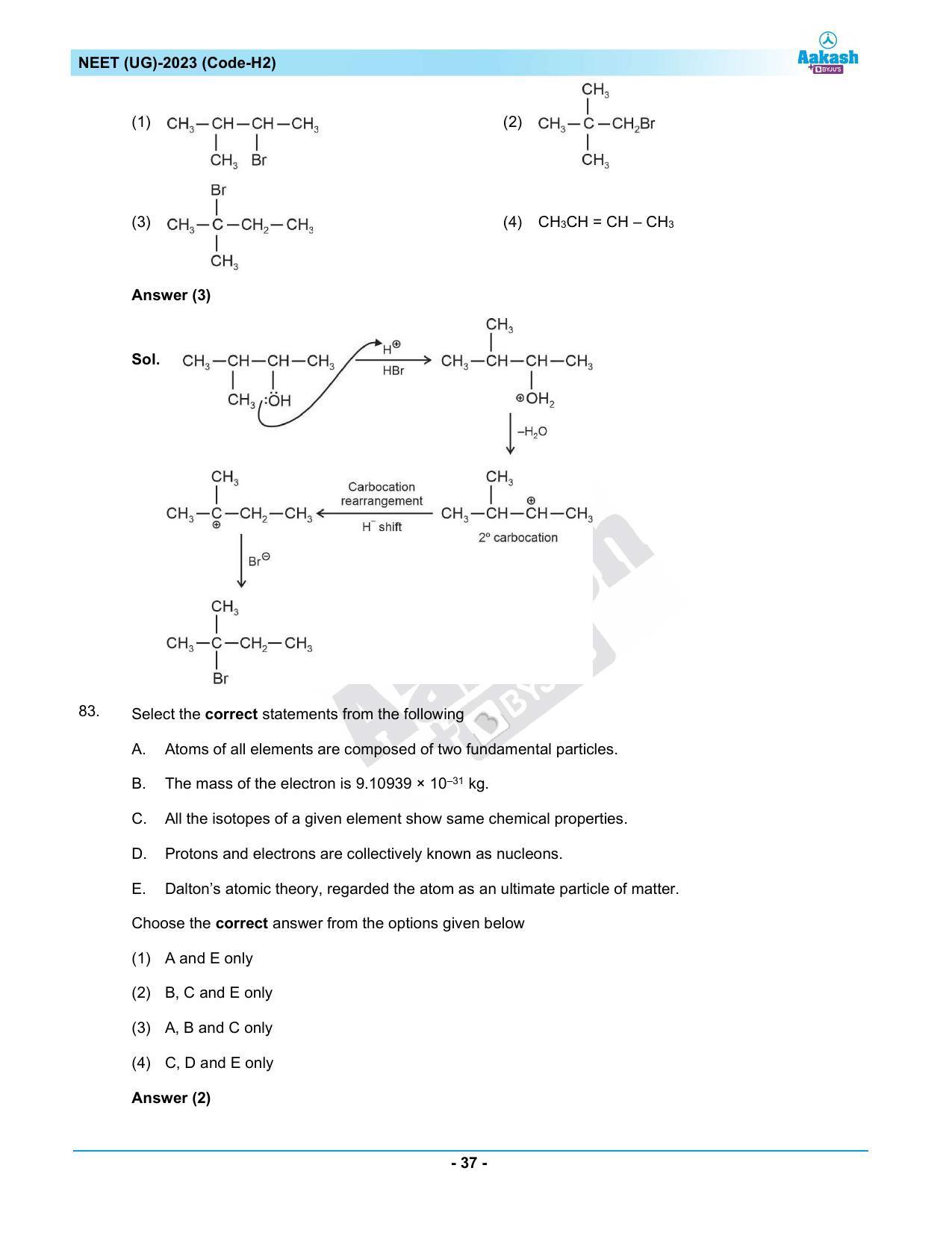 NEET 2023 Question Paper H2 - Page 37