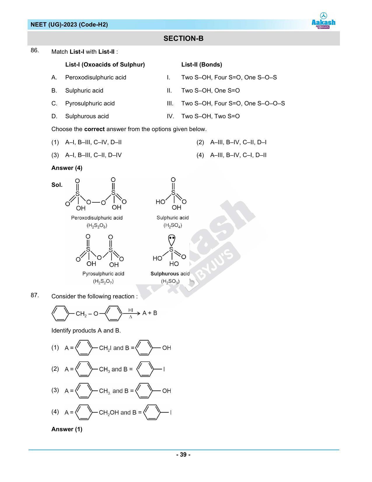 NEET 2023 Question Paper H2 - Page 39