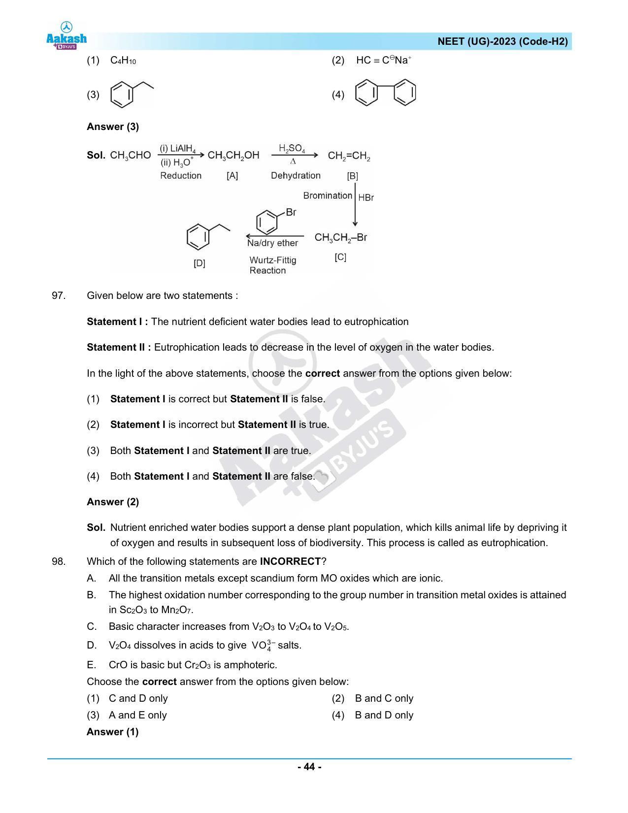 NEET 2023 Question Paper H2 - Page 44