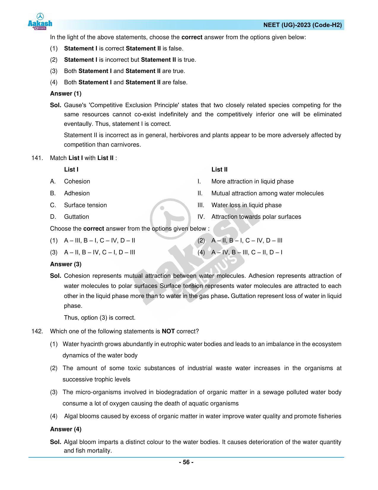 NEET 2023 Question Paper H2 - Page 56