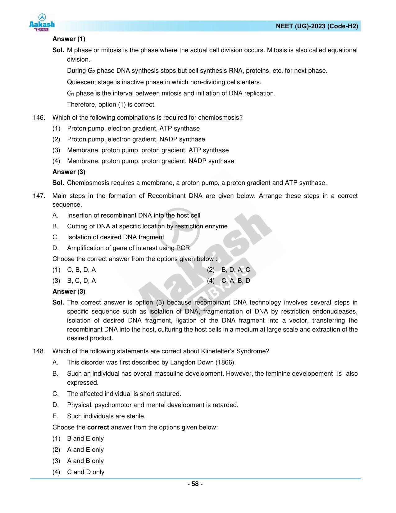NEET 2023 Question Paper H2 - Page 58