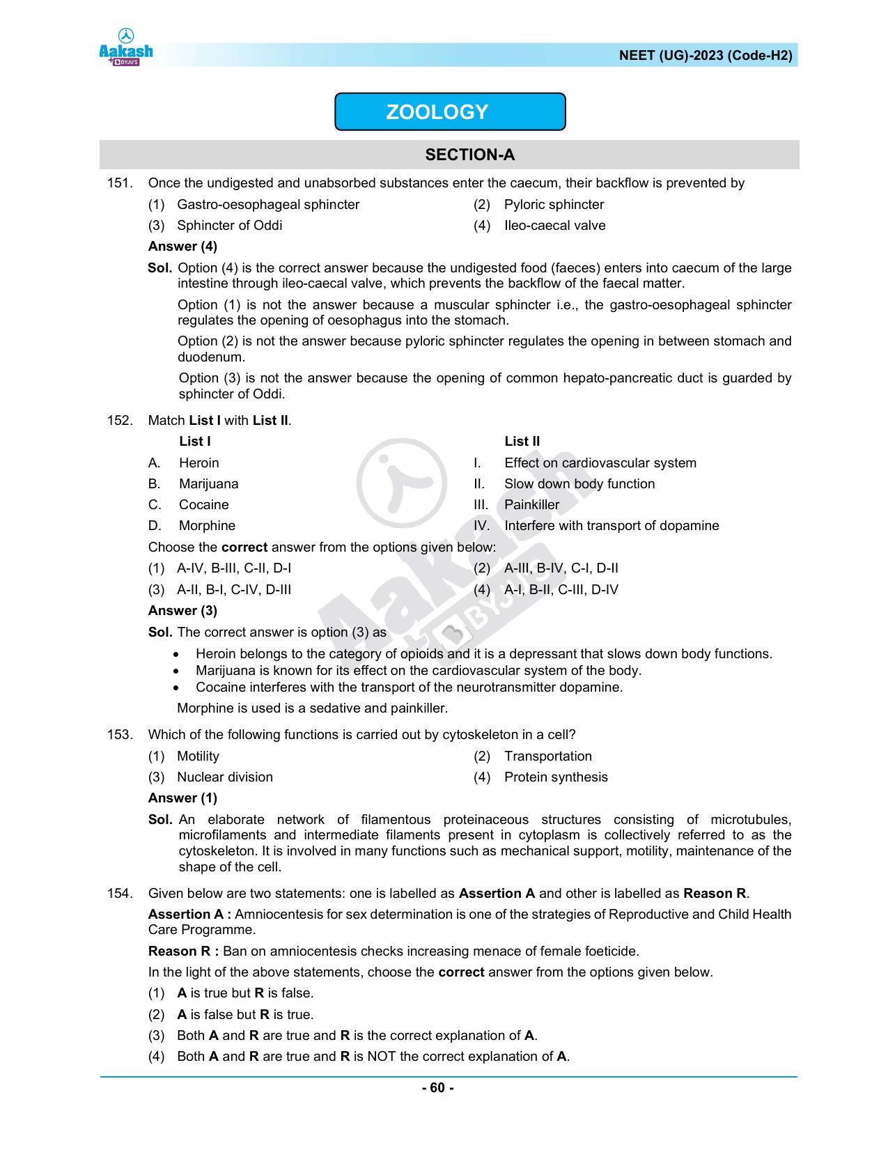 NEET 2023 Question Paper H2 - Page 60