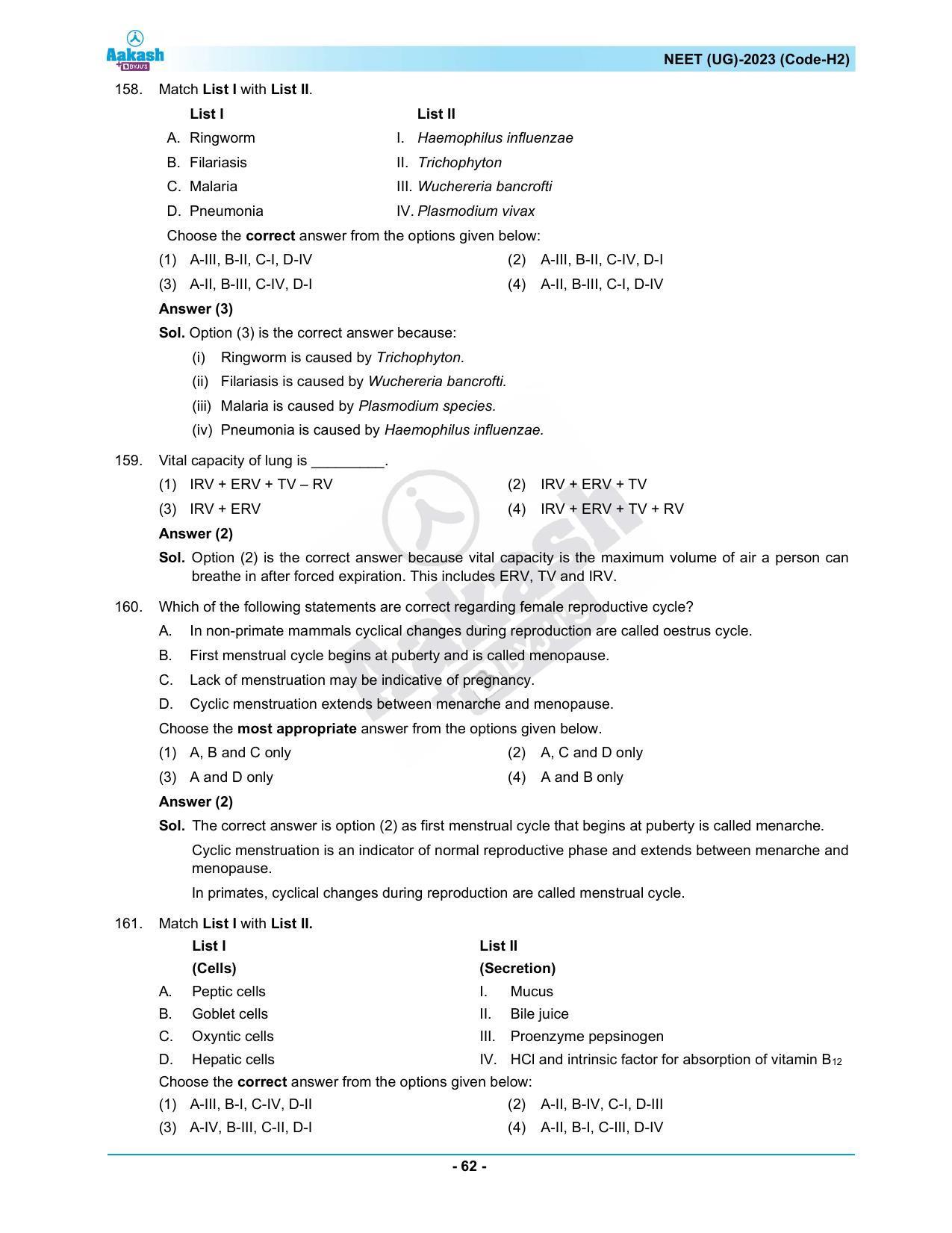 NEET 2023 Question Paper H2 - Page 62