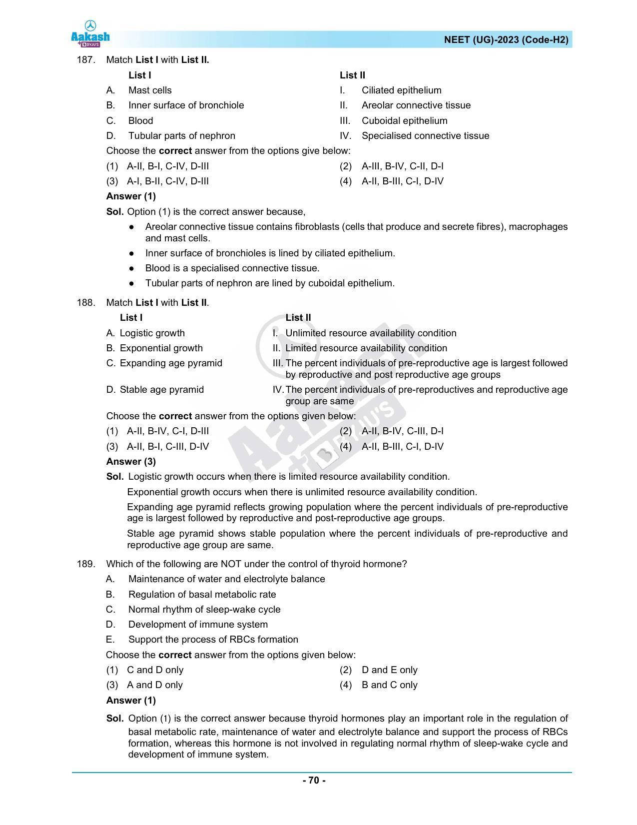 NEET 2023 Question Paper H2 - Page 70