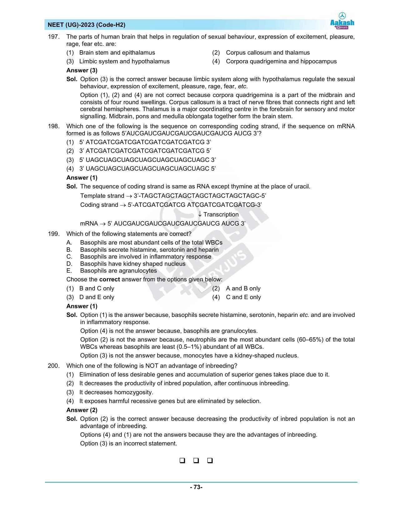 NEET 2023 Question Paper H2 - Page 73
