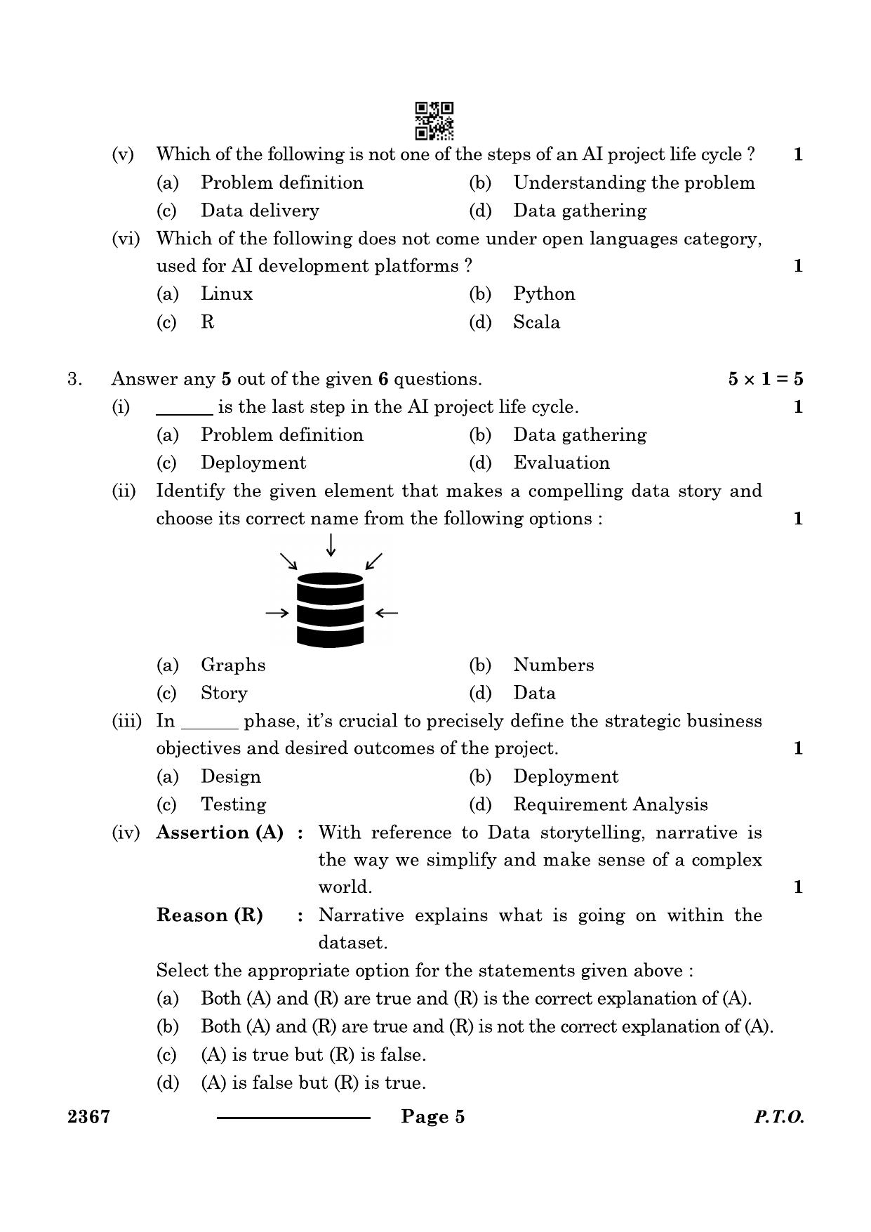CBSE Class 12 Artificial Intelligence 2024 Question Paper - Page 5