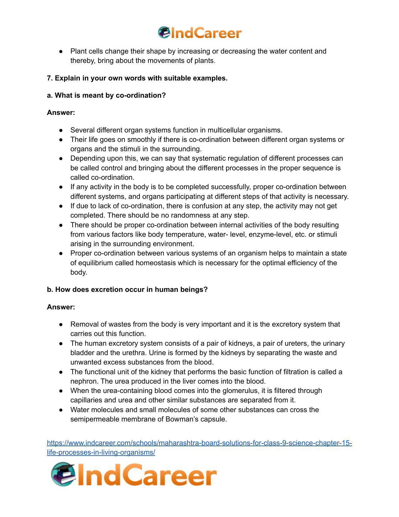 Maharashtra Board Solutions for Class 9- Science: Chapter 15- Life Processes in Living Organisms - Page 13