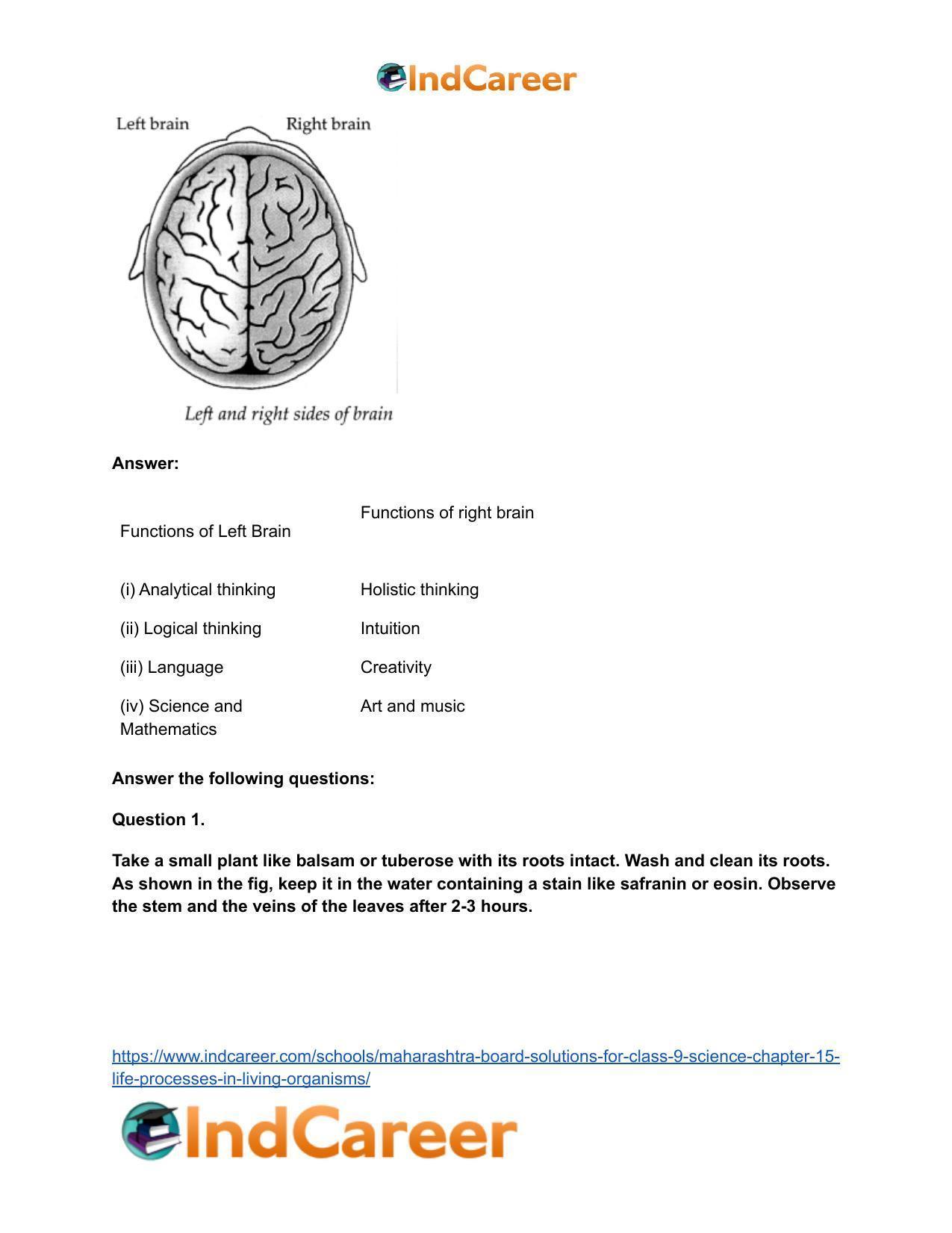 Maharashtra Board Solutions for Class 9- Science: Chapter 15- Life Processes in Living Organisms - Page 24