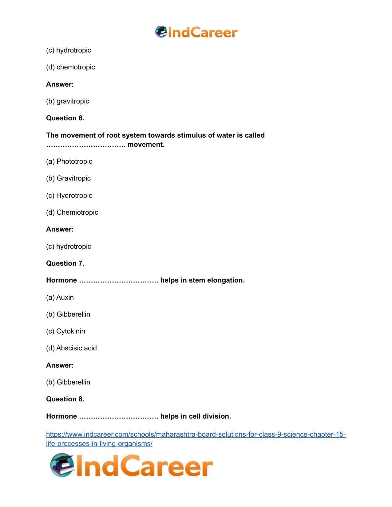 Maharashtra Board Solutions for Class 9- Science: Chapter 15- Life Processes in Living Organisms - Page 28