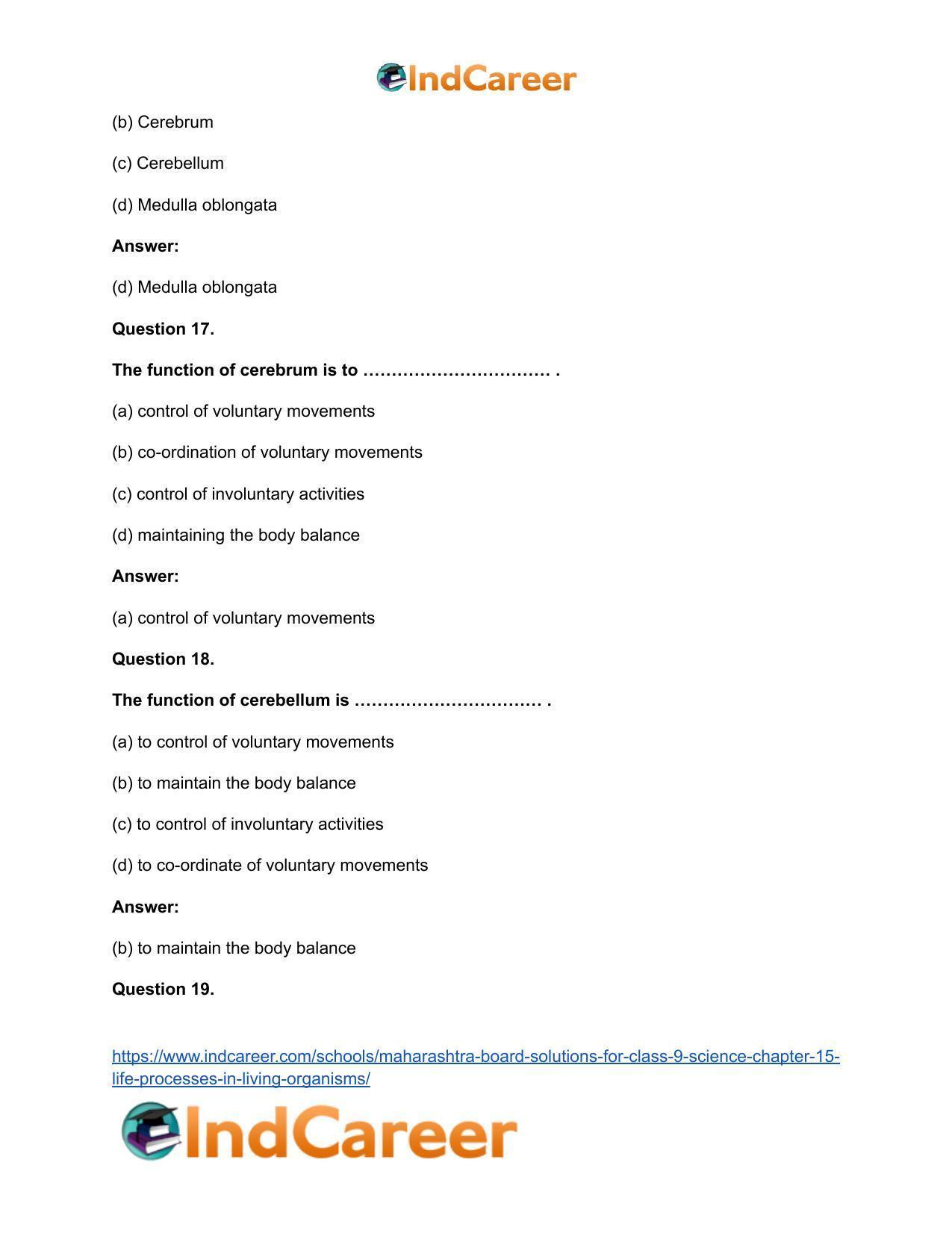 Maharashtra Board Solutions for Class 9- Science: Chapter 15- Life Processes in Living Organisms - Page 32