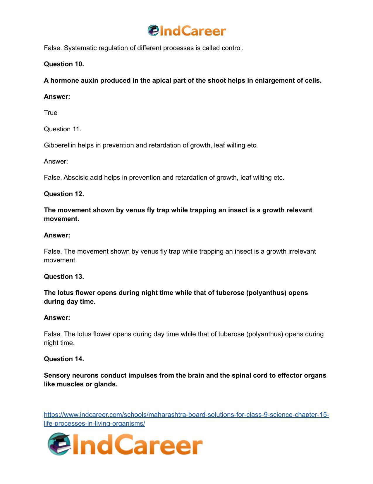 Maharashtra Board Solutions for Class 9- Science: Chapter 15- Life Processes in Living Organisms - Page 41