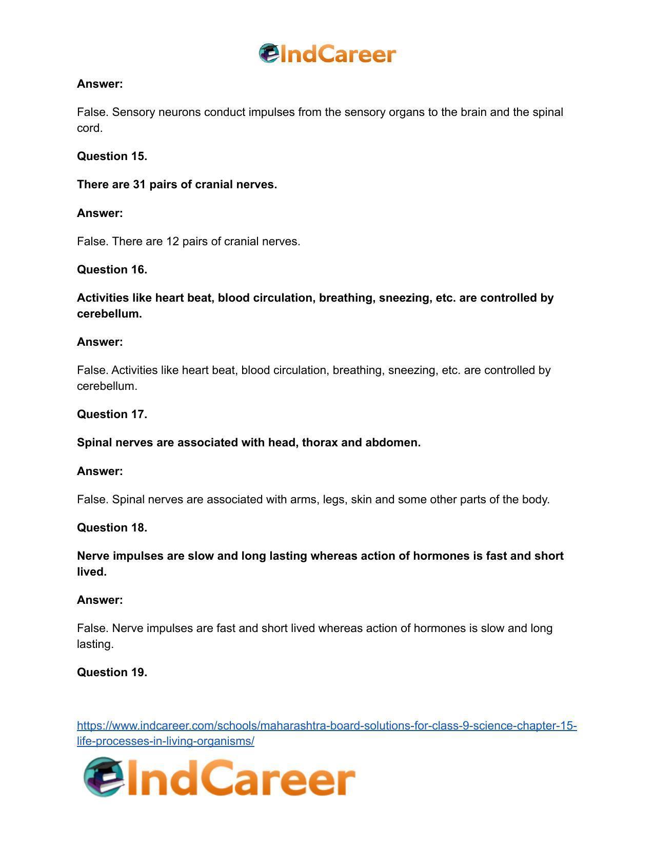 Maharashtra Board Solutions for Class 9- Science: Chapter 15- Life Processes in Living Organisms - Page 42