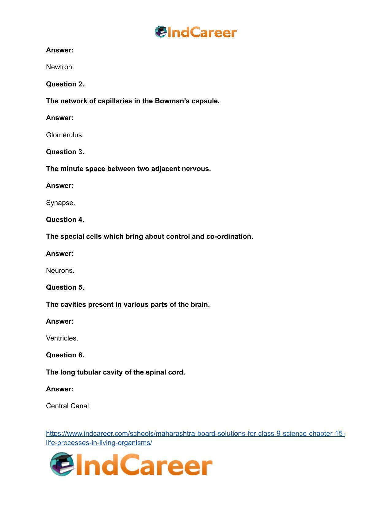 Maharashtra Board Solutions for Class 9- Science: Chapter 15- Life Processes in Living Organisms - Page 44