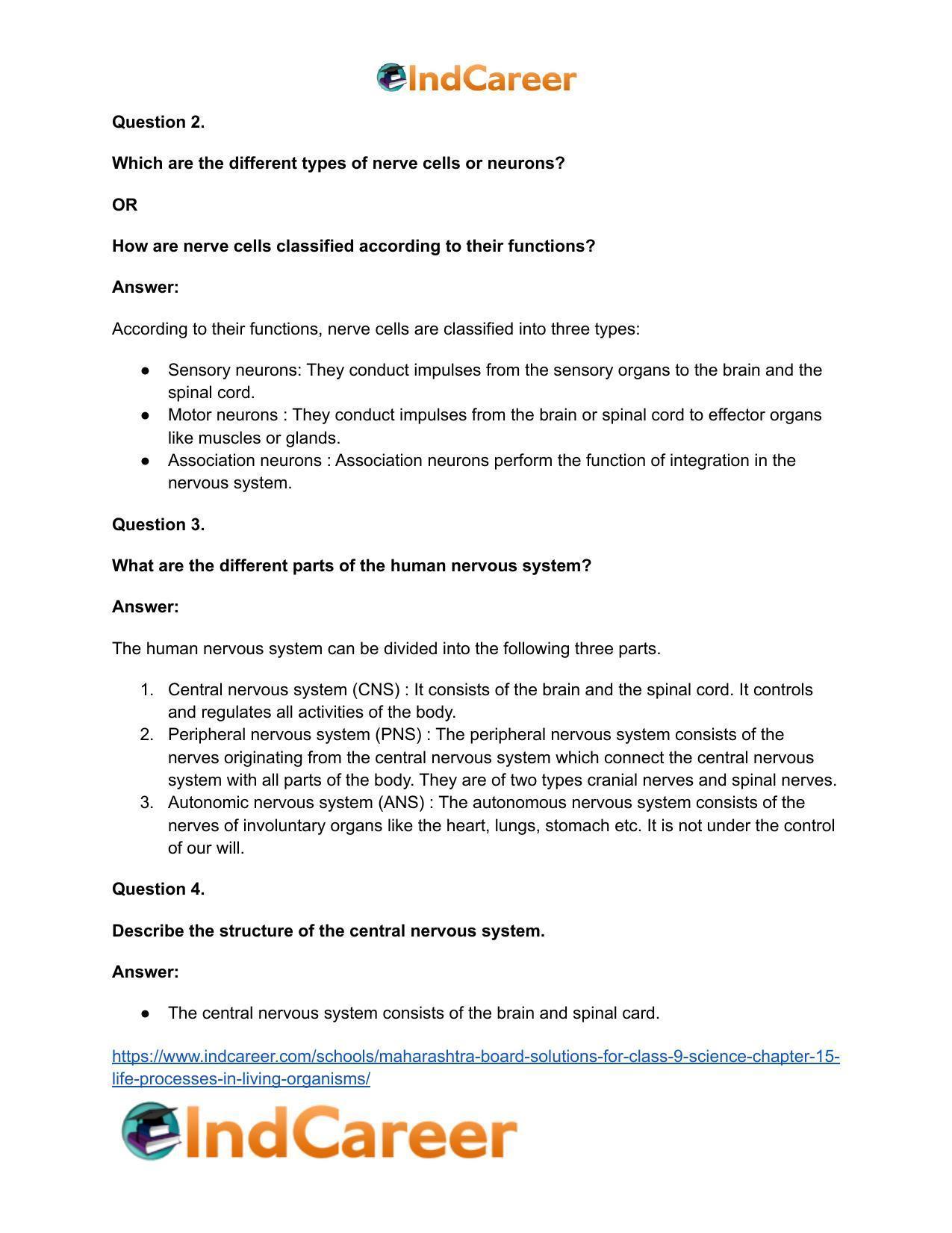 Maharashtra Board Solutions for Class 9- Science: Chapter 15- Life Processes in Living Organisms - Page 56