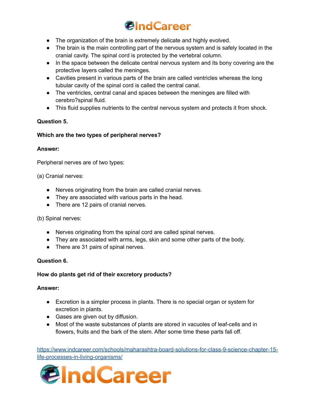 Maharashtra Board Solutions for Class 9- Science: Chapter 15- Life Processes in Living Organisms - Page 57