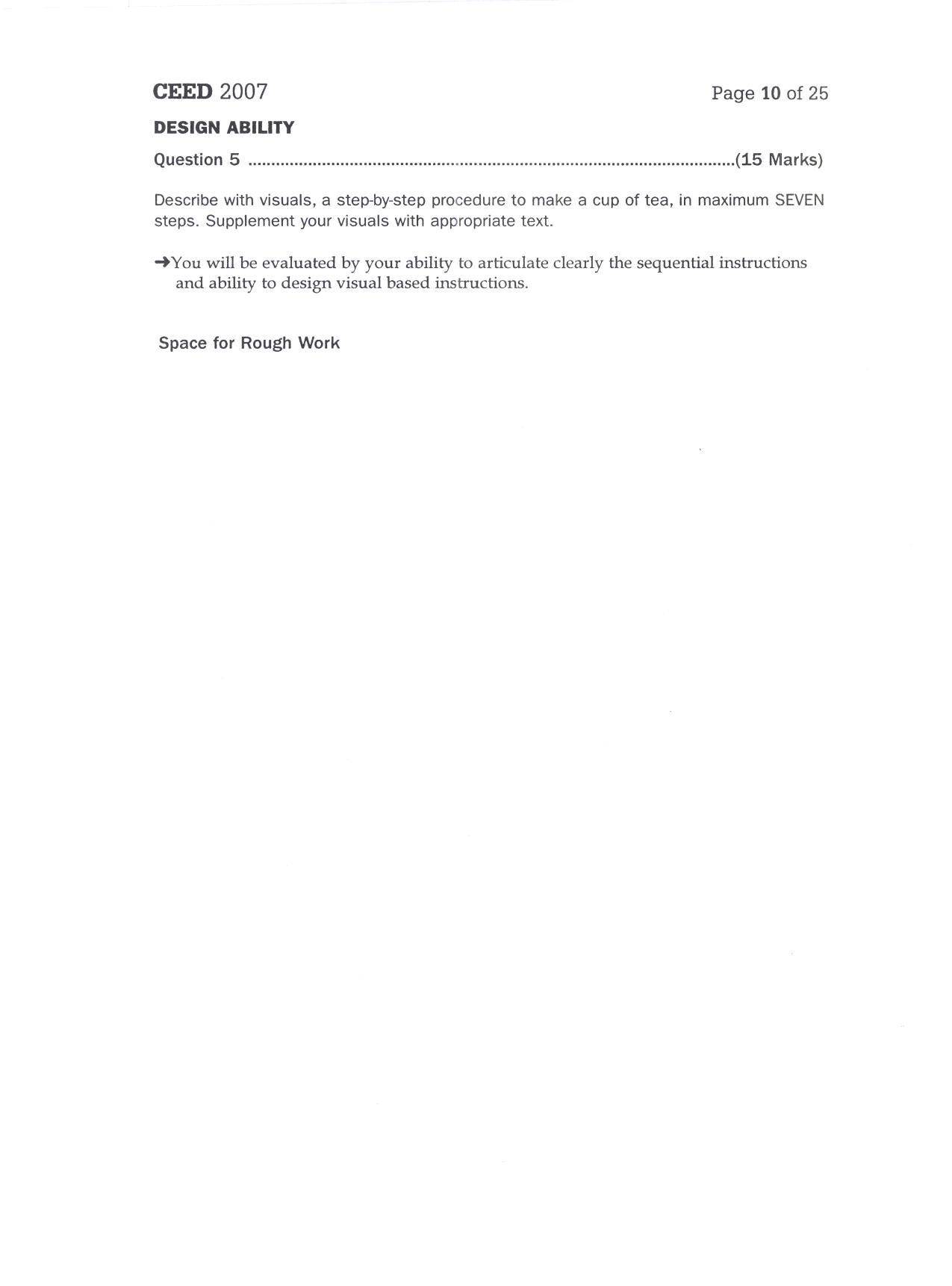 CEED 2007 Question Paper - Page 9