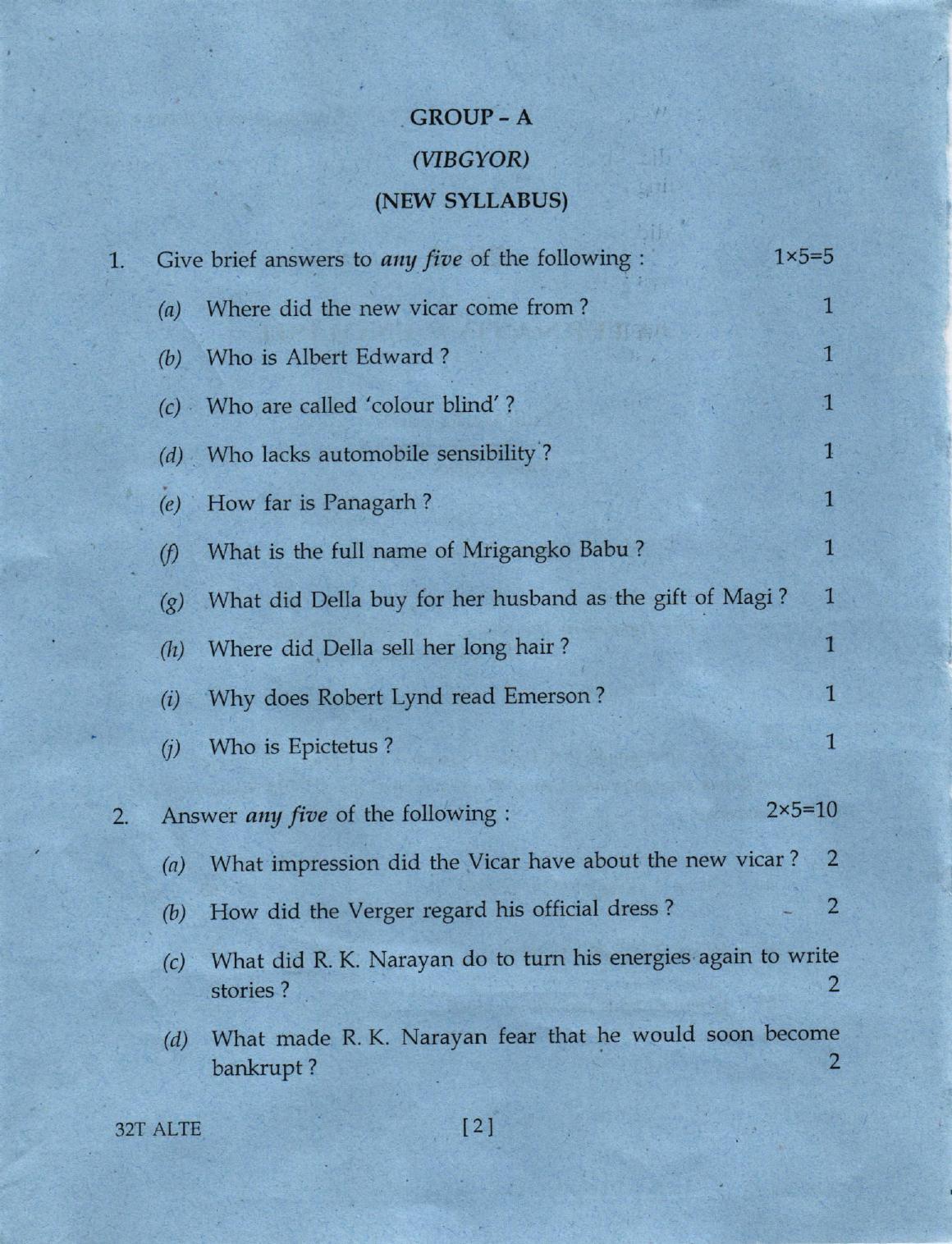 AHSEC Class 12 Alternative English Question Papers 2022 - Page 2