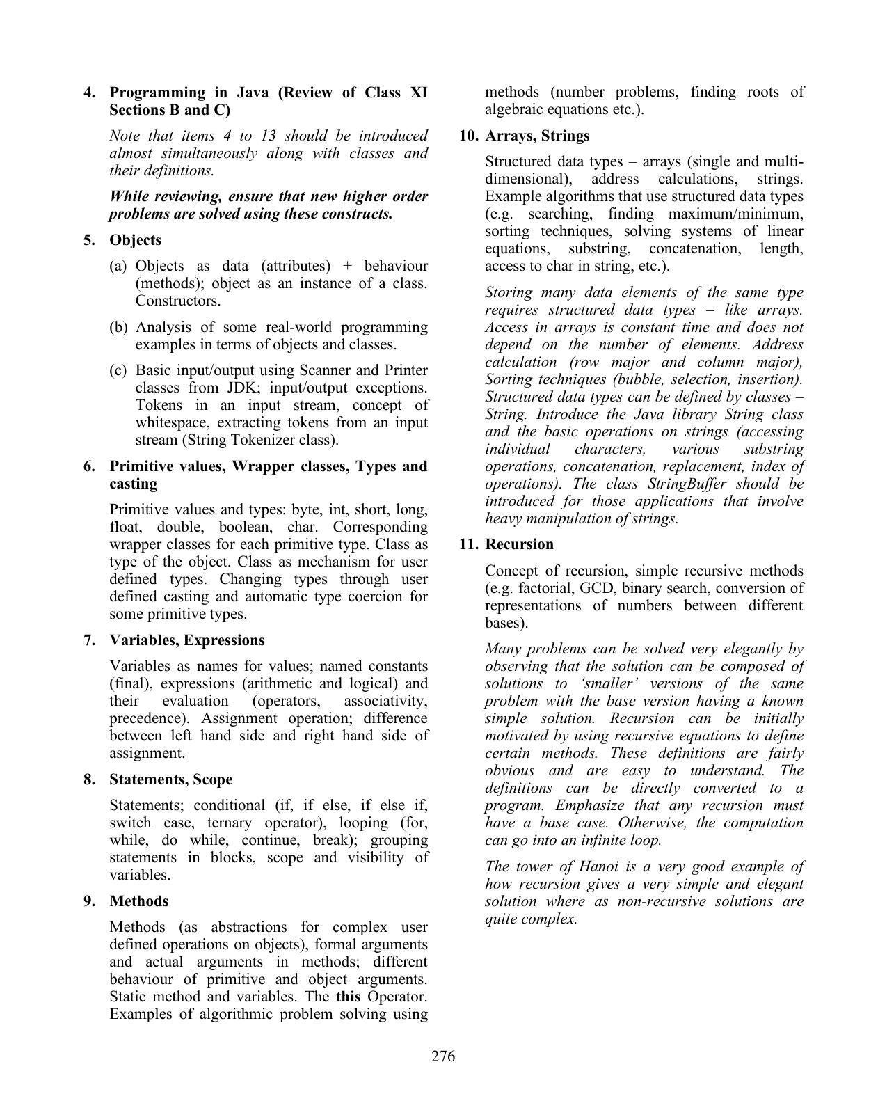 ISC Class XI & XII Computer Science Syllabus - Page 7