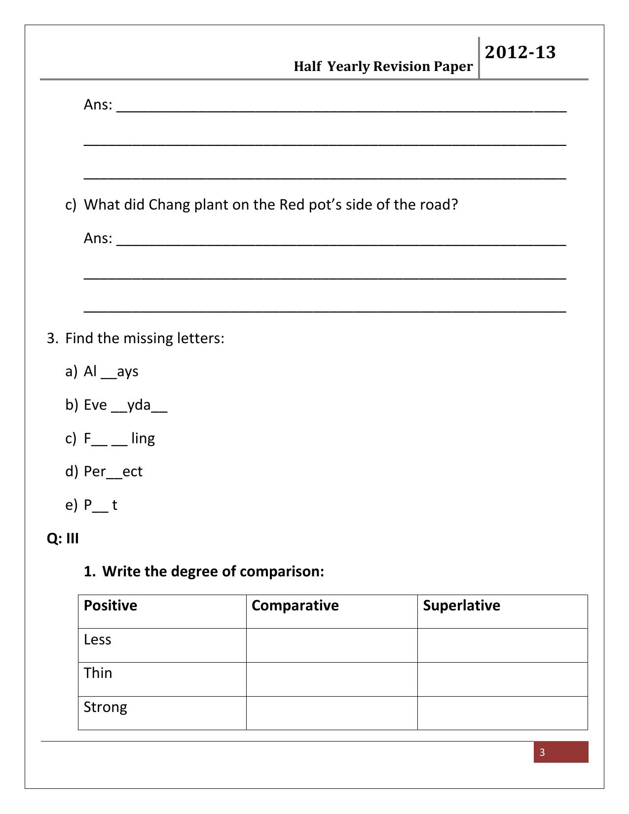 Worksheet for Class 2 English Assignment 12 - Page 3