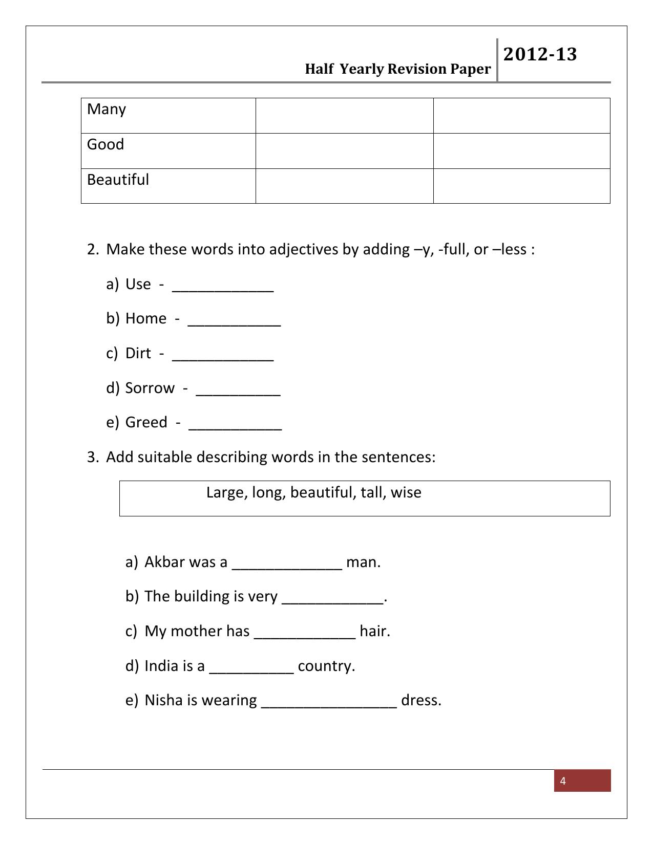 Worksheet for Class 2 English Assignment 12 - Page 4