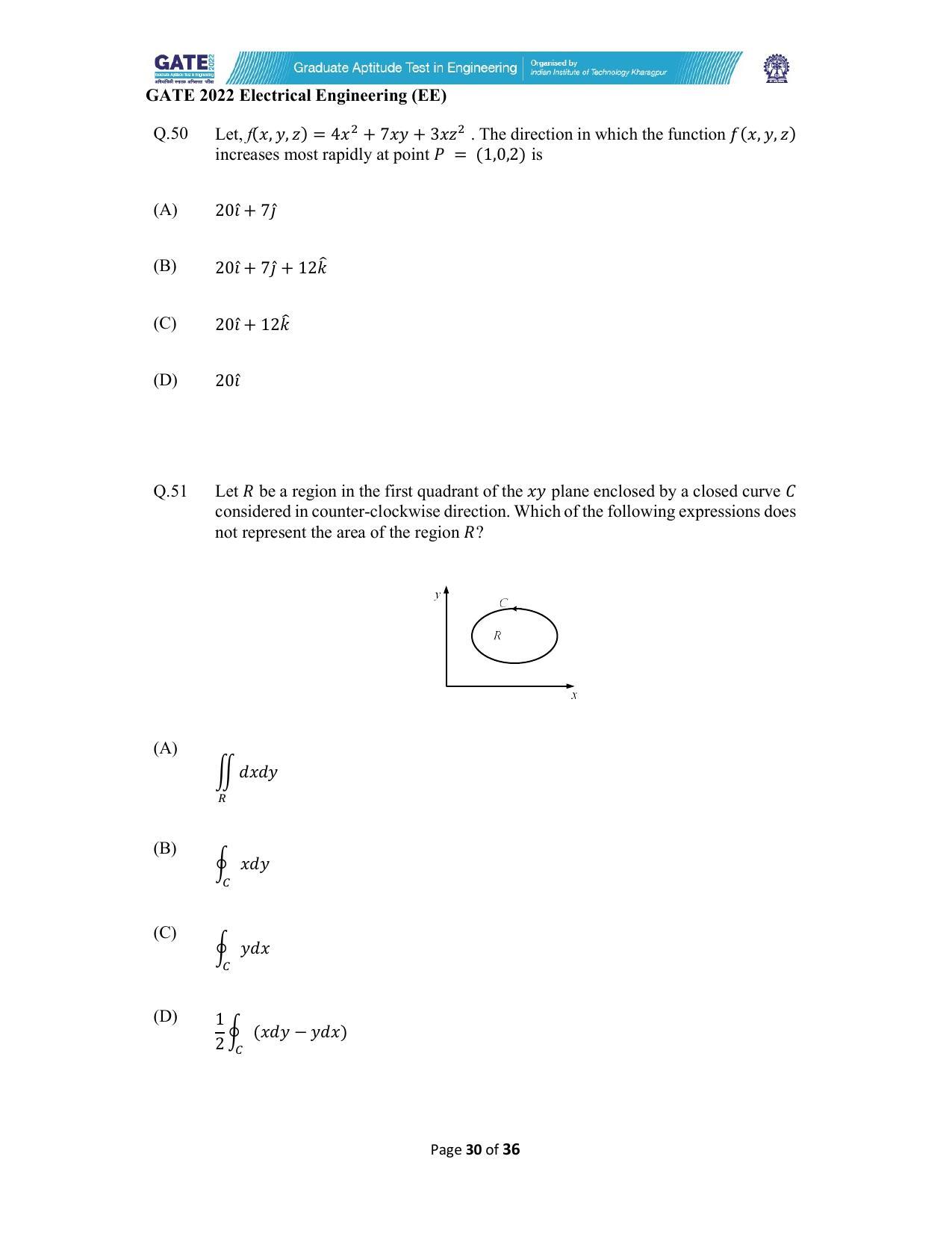 GATE 2022 Electrical Engineering (EE) Question Paper - Page 30
