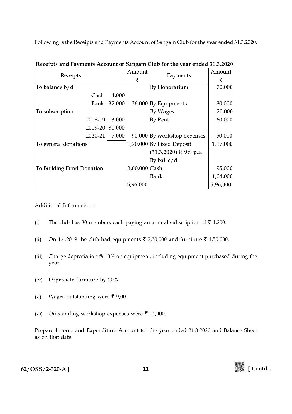 NIOS October 2021 Class 12 Accountancy Question Paper - Page 11