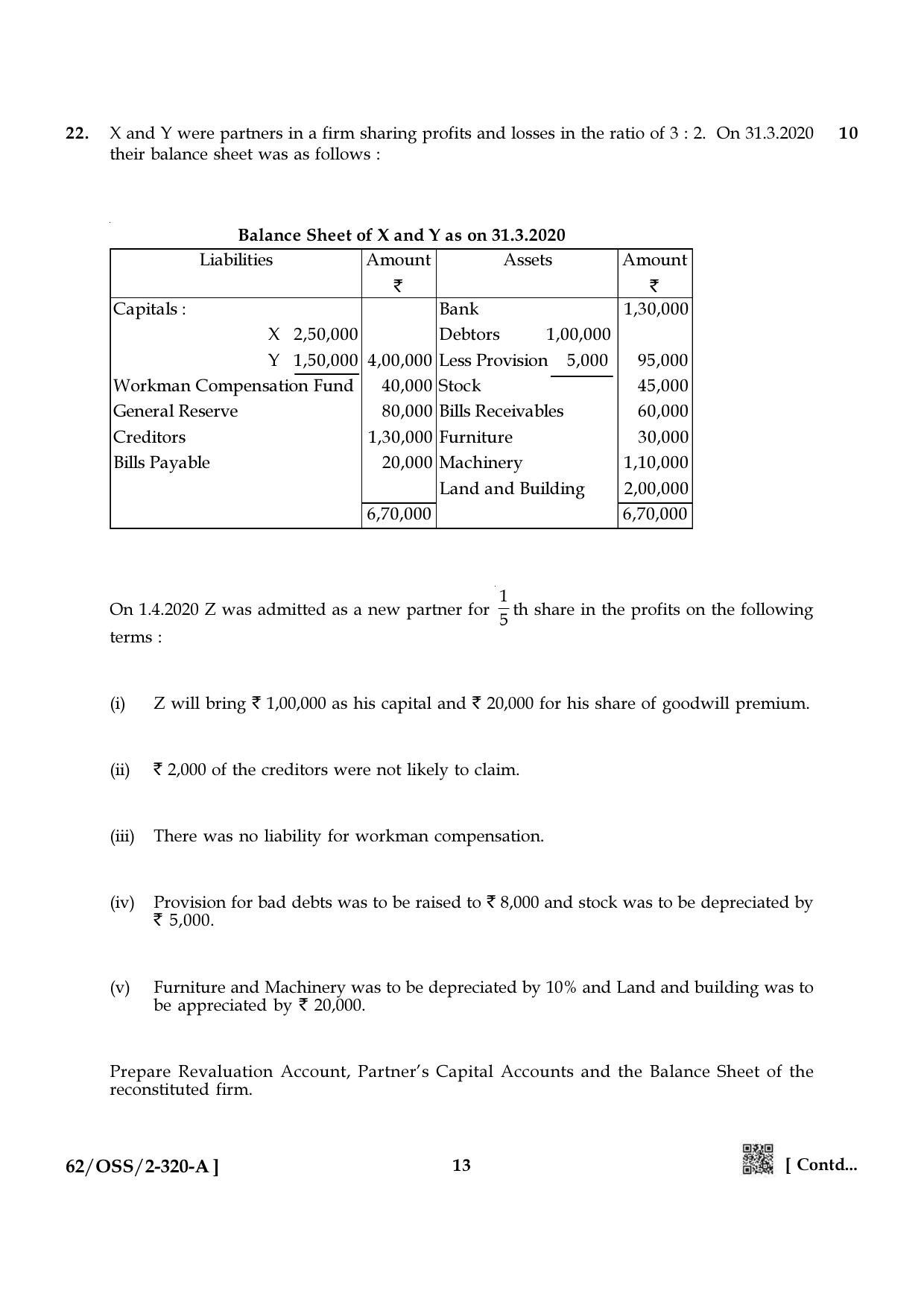 NIOS October 2021 Class 12 Accountancy Question Paper - Page 13