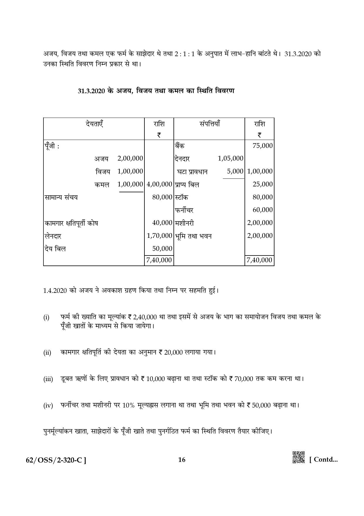 NIOS October 2021 Class 12 Accountancy Question Paper - Page 56