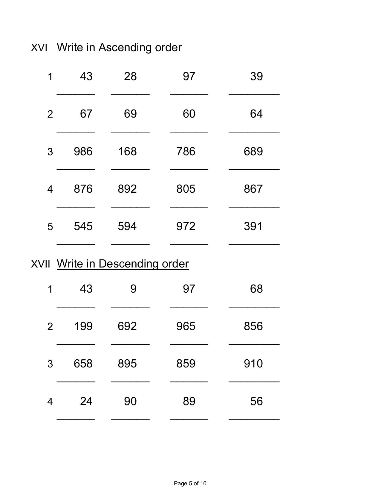 Revision Worksheets for Class 2 Maths Assignment 83 - Page 5