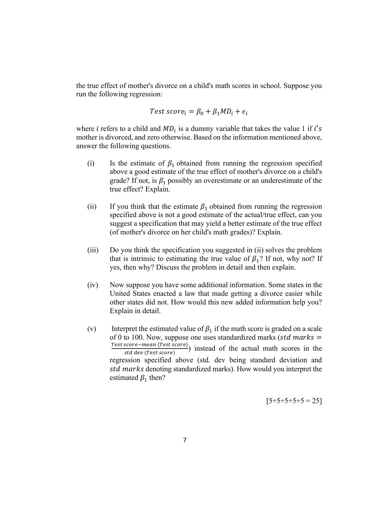 ISI Admission Test JRF in Quantitative Economics (QEB) 2024 Sample Paper - Page 7