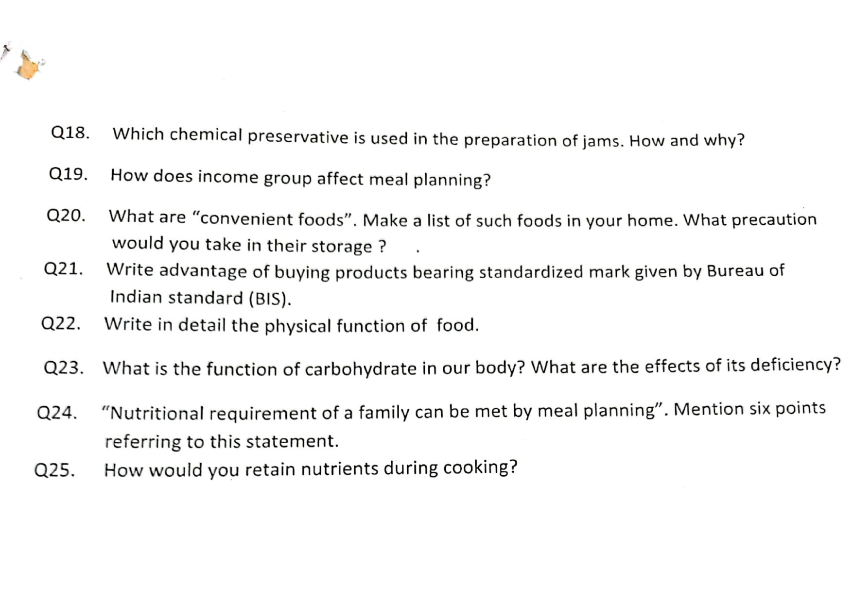 JKBOSE Class 11 Food Science Model Question Paper - Page 2