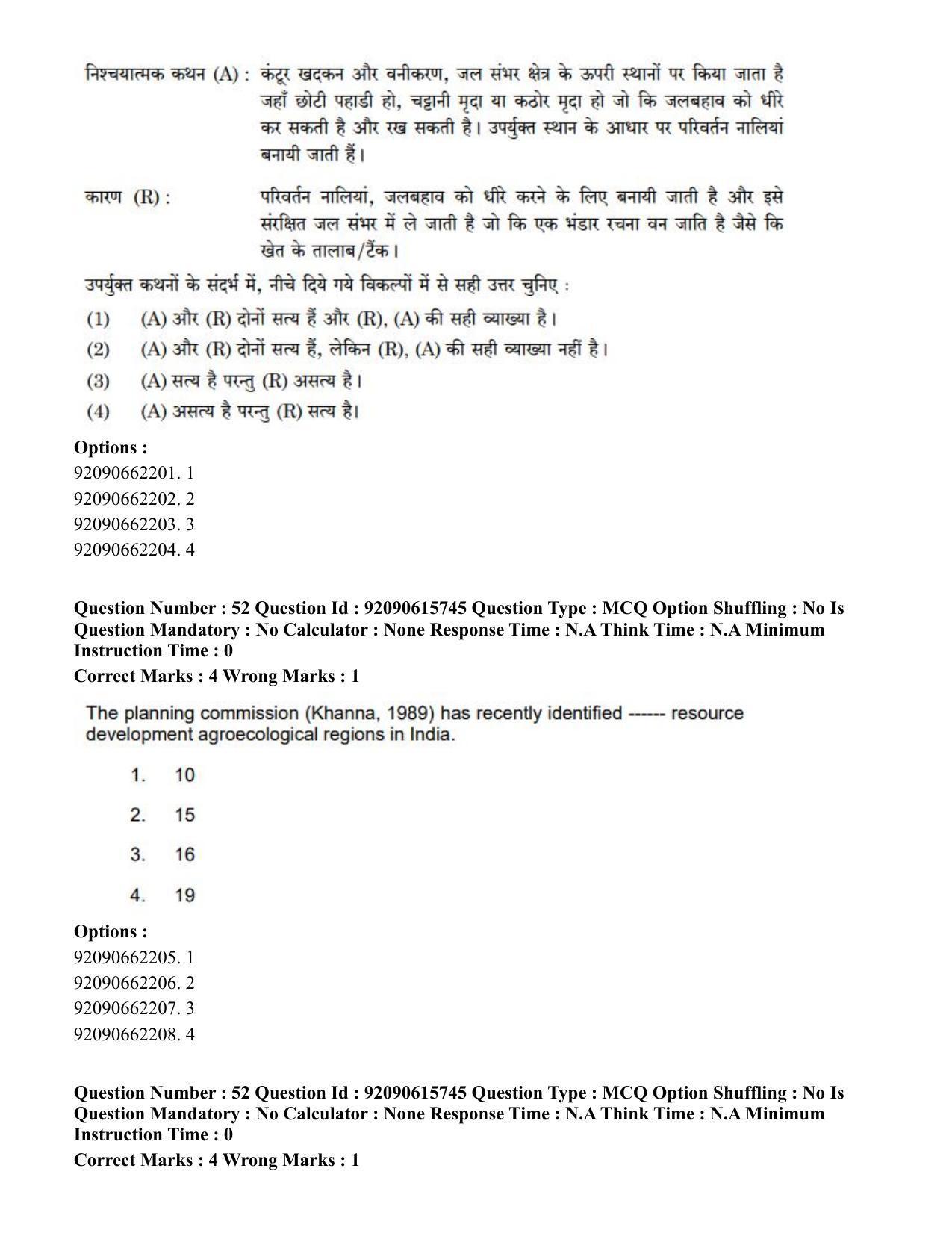 CUET PG 2023: SCQP02 – Agro-forestry(HINDI) - Shift 3 (12-06-2023) Question Paper - Page 56
