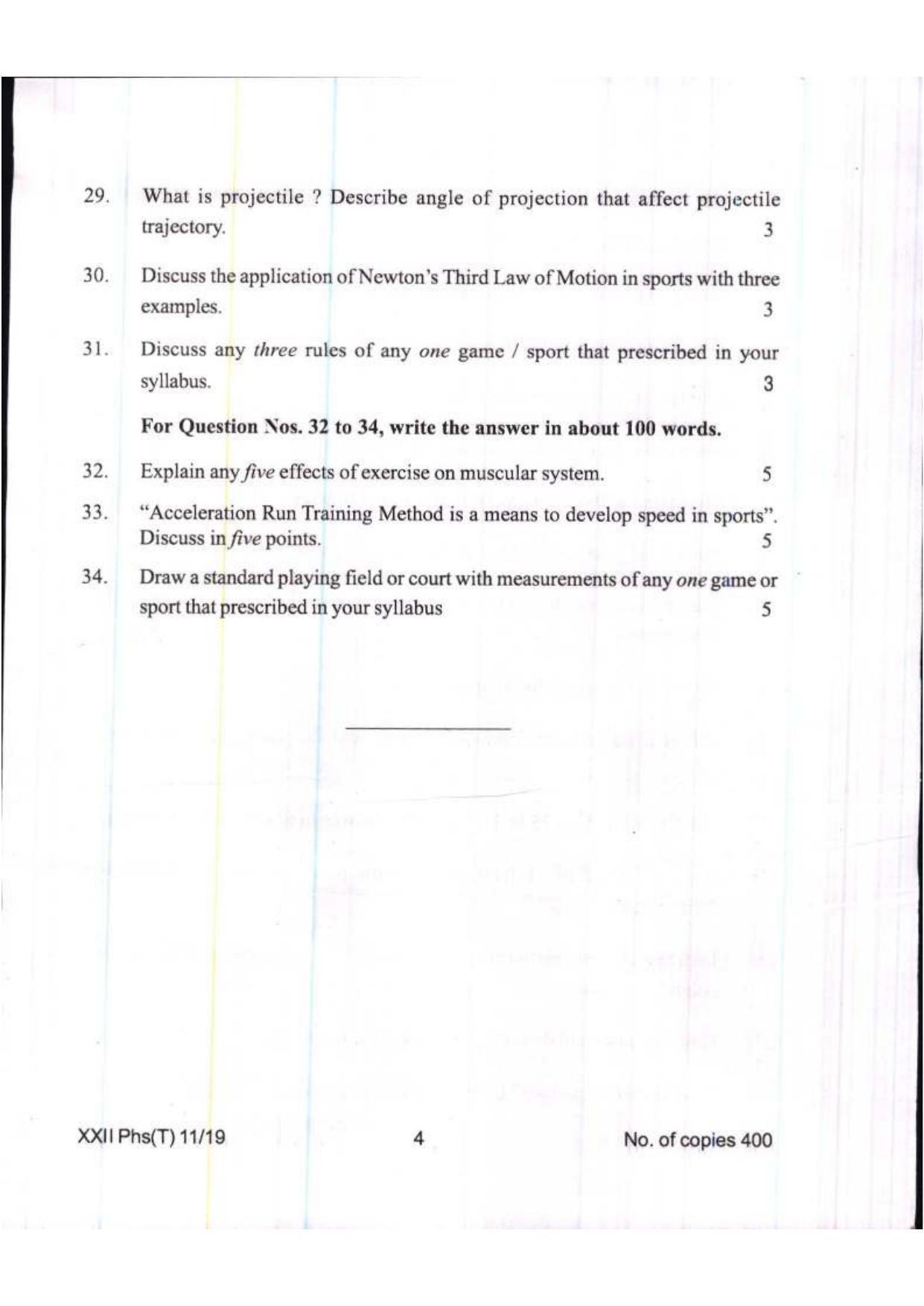 COHSEM Class 12 Physical, Health Education & Sports 2019 Question Papers - Page 4