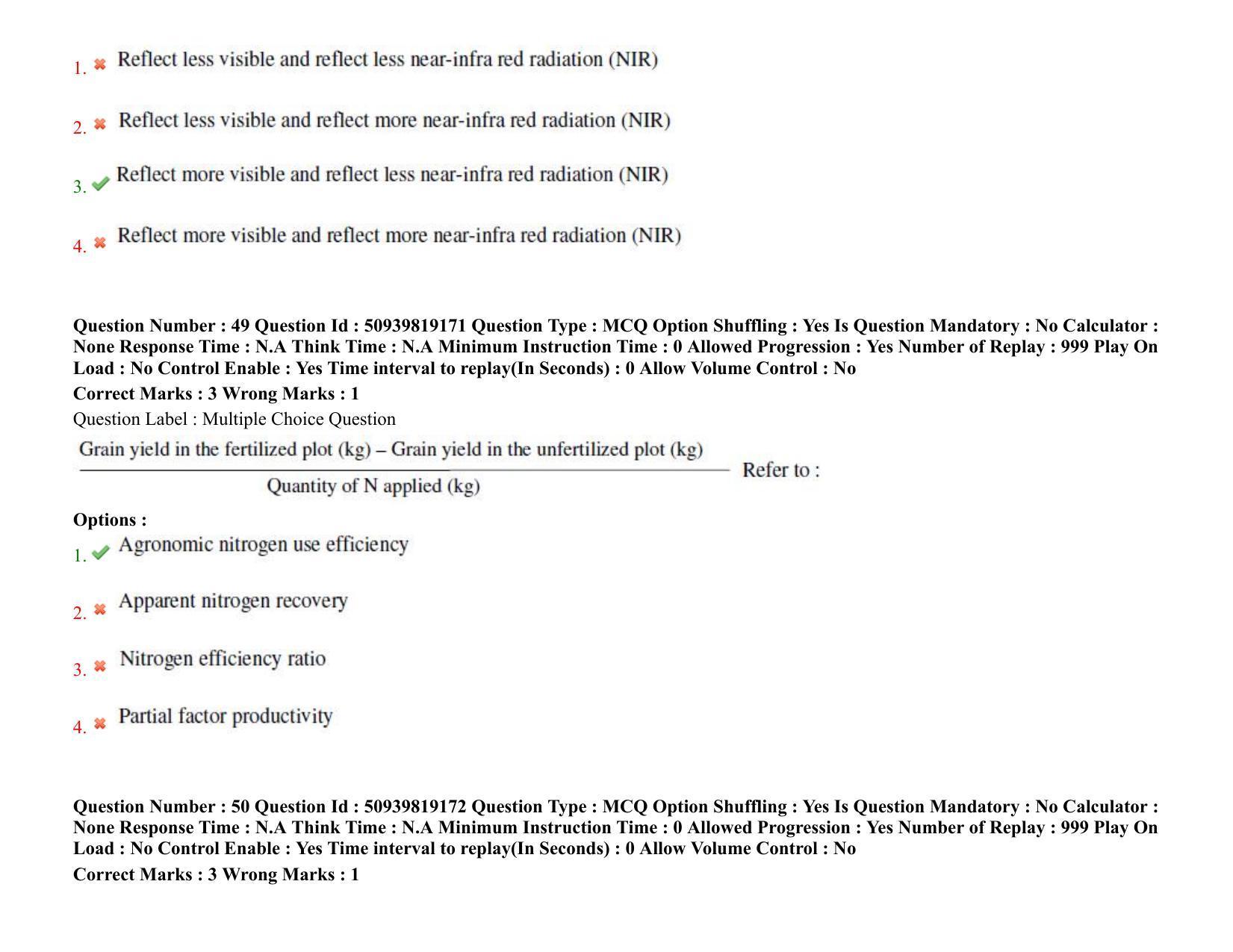 BHU RET Agronomy 2021 Question Paper - Page 40