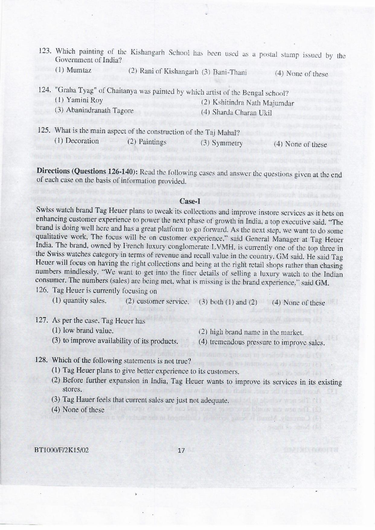 NIFT 2015 Combined Sample Paper - Page 39