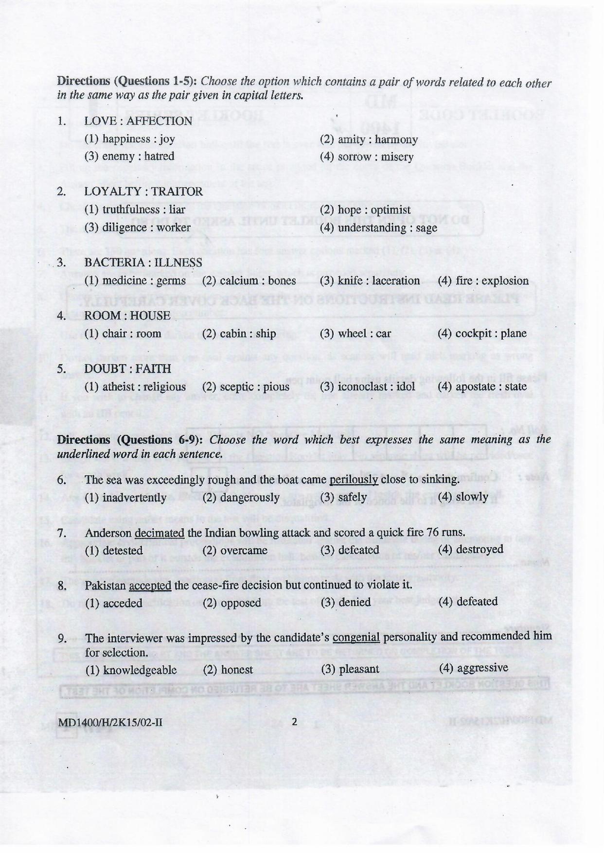 NIFT 2015 Combined Sample Paper - Page 52