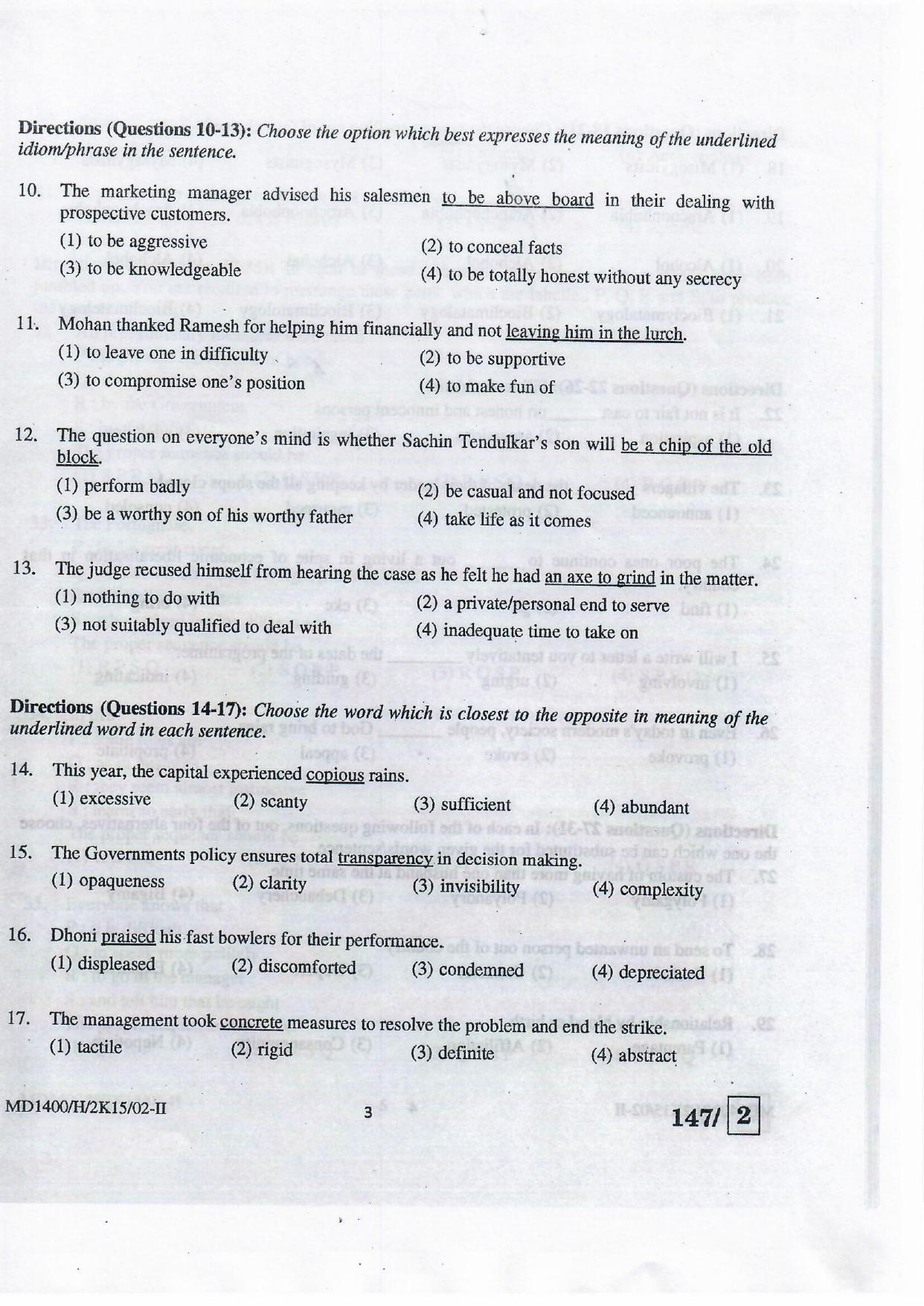 NIFT 2015 Combined Sample Paper - Page 53