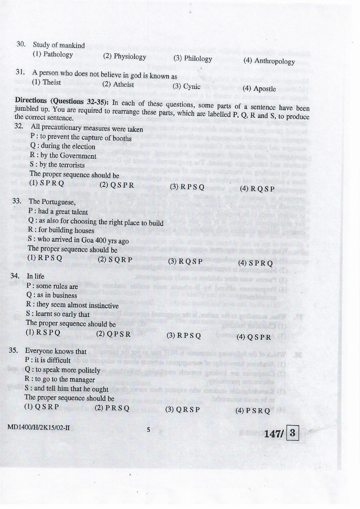 NIFT 2015 Combined Sample Paper - Page 55