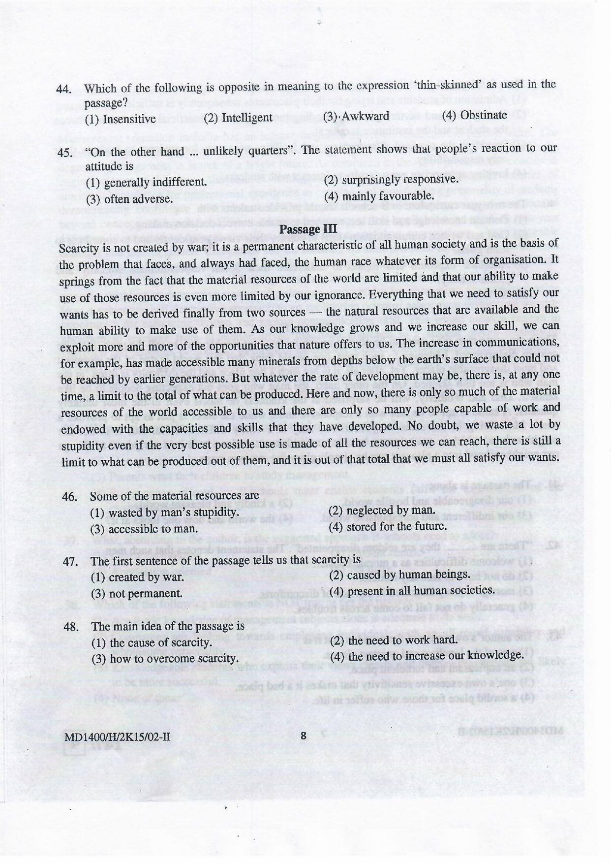 NIFT 2015 Combined Sample Paper - Page 58
