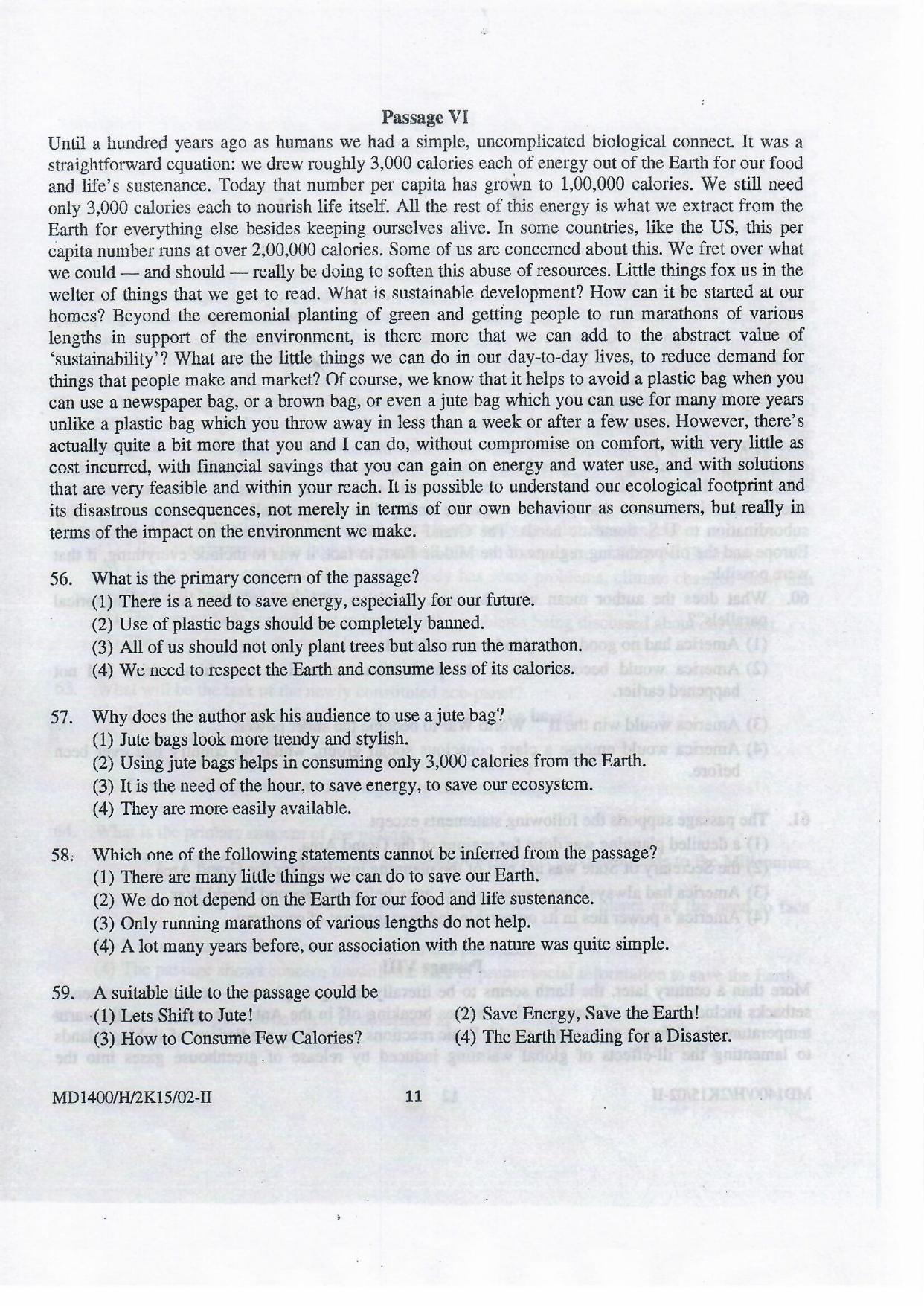 NIFT 2015 Combined Sample Paper - Page 61