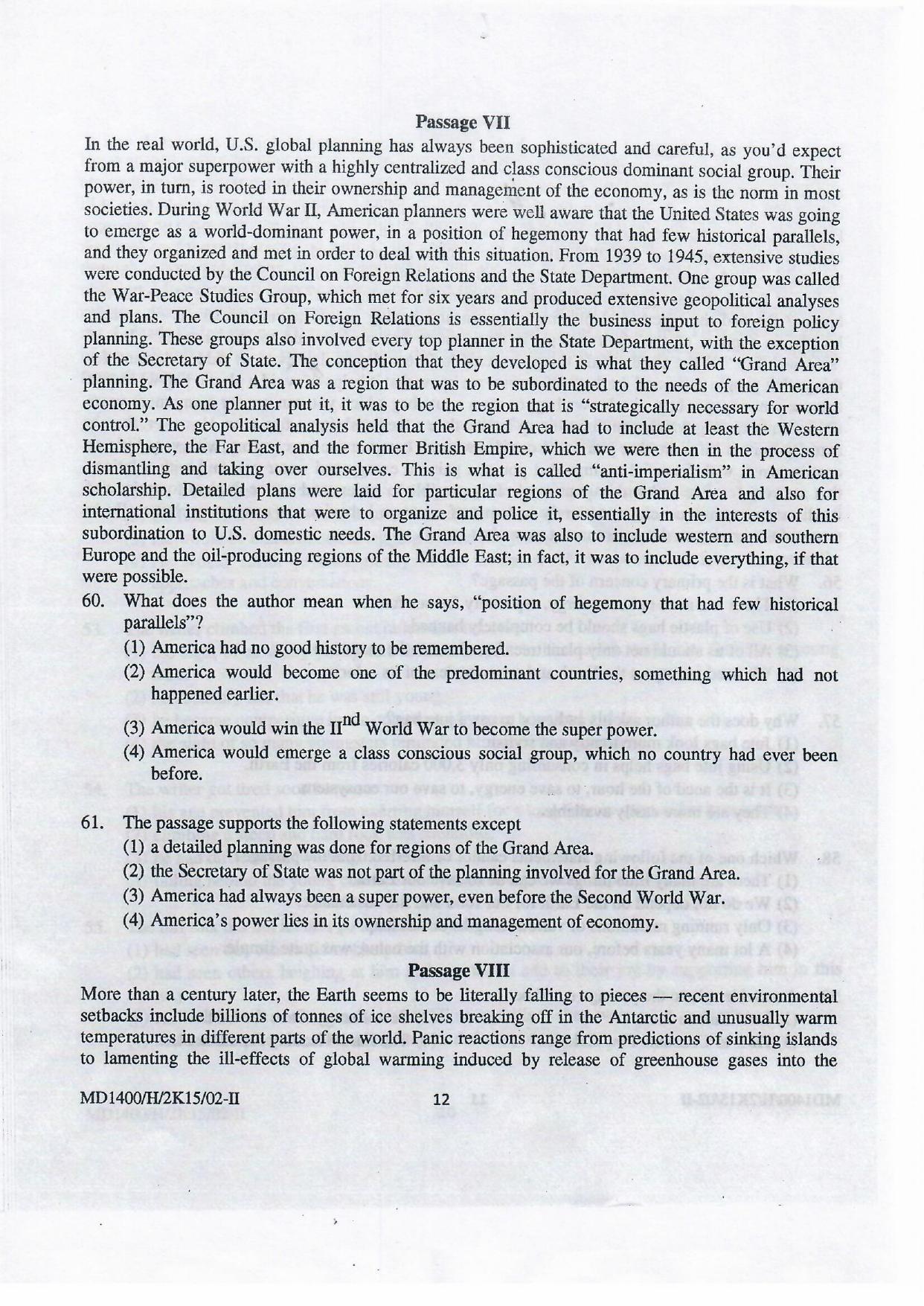NIFT 2015 Combined Sample Paper - Page 62