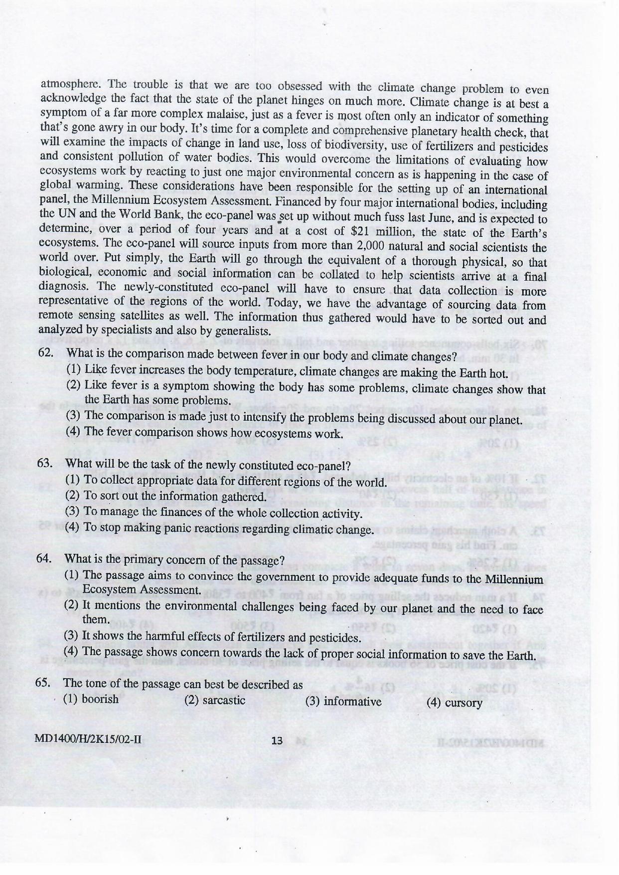 NIFT 2015 Combined Sample Paper - Page 63