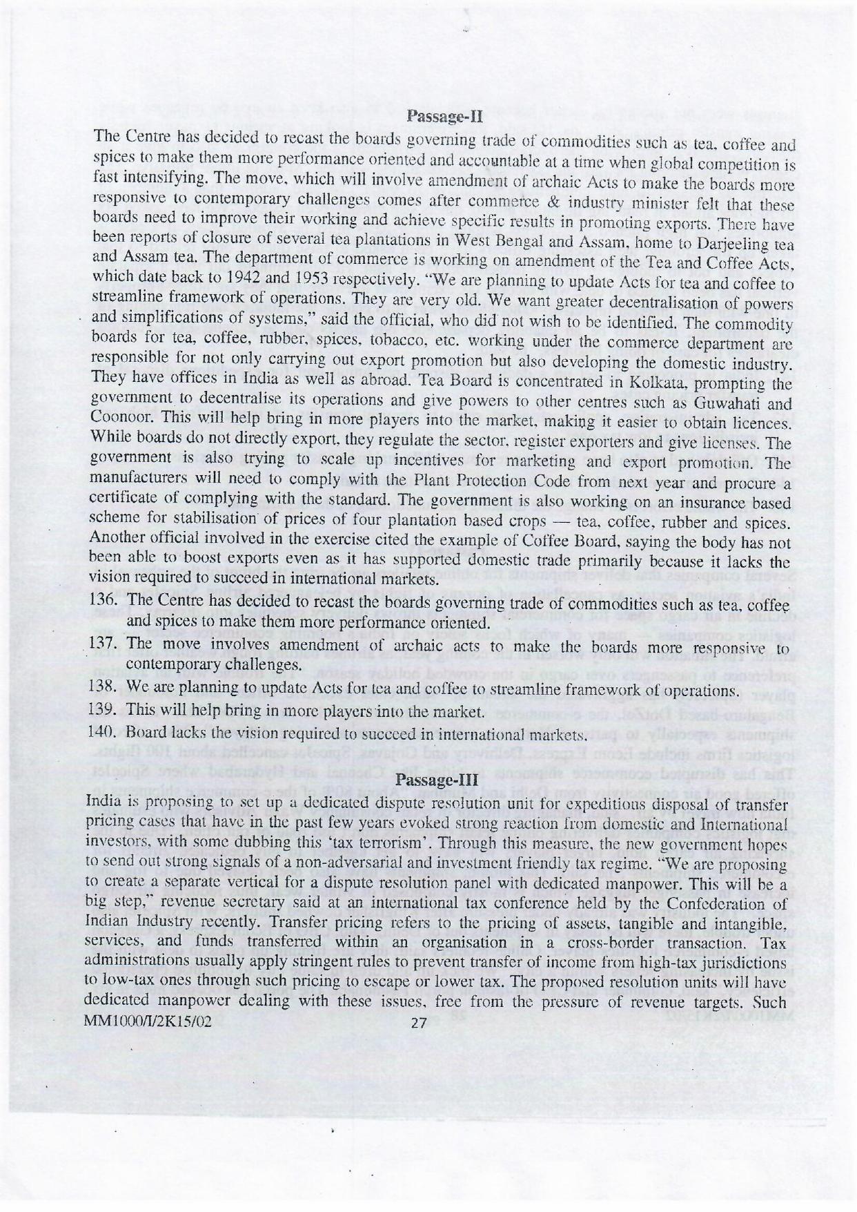 NIFT 2015 Combined Sample Paper - Page 100